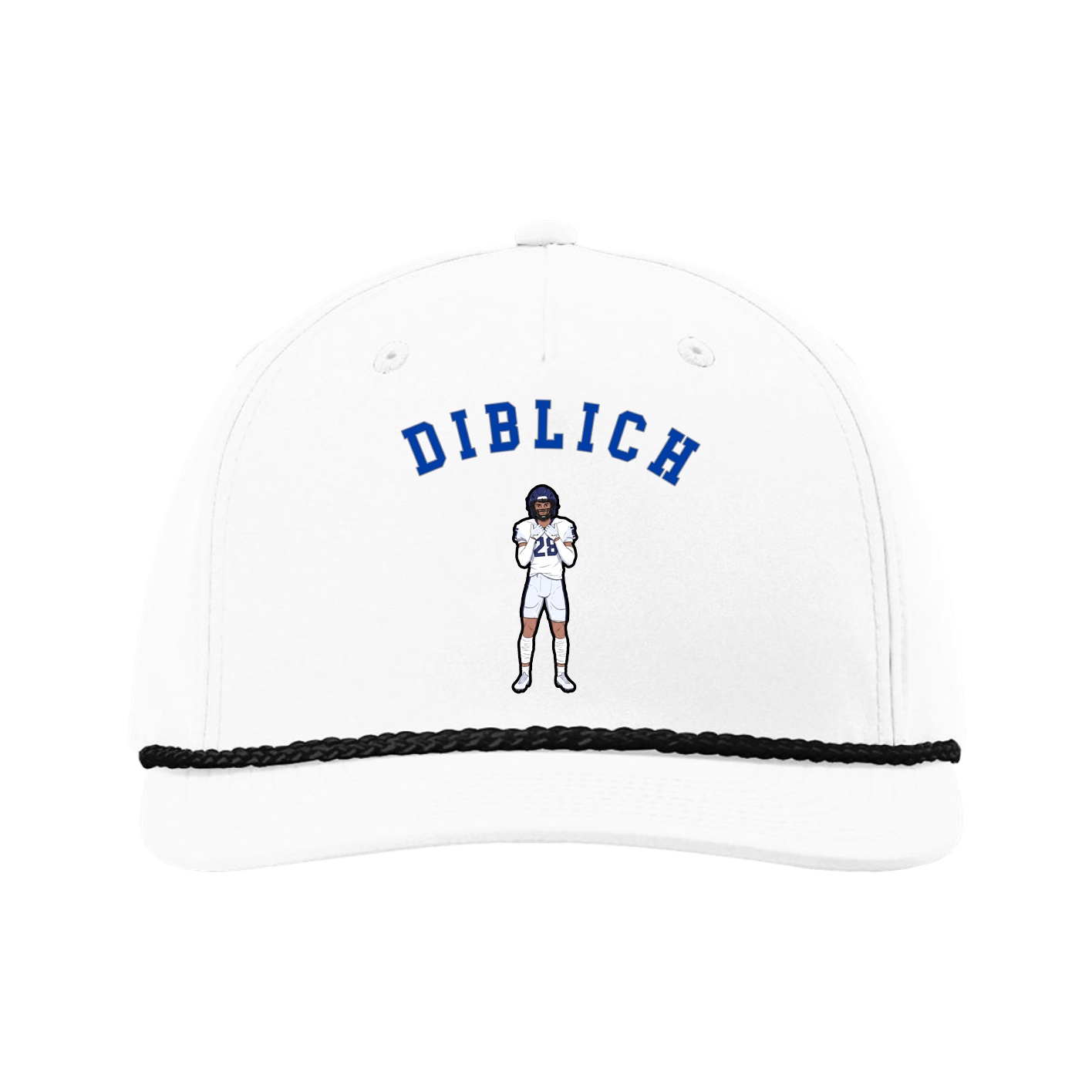Five-Panel Classic Rope Cap — Shirsey Arch in White