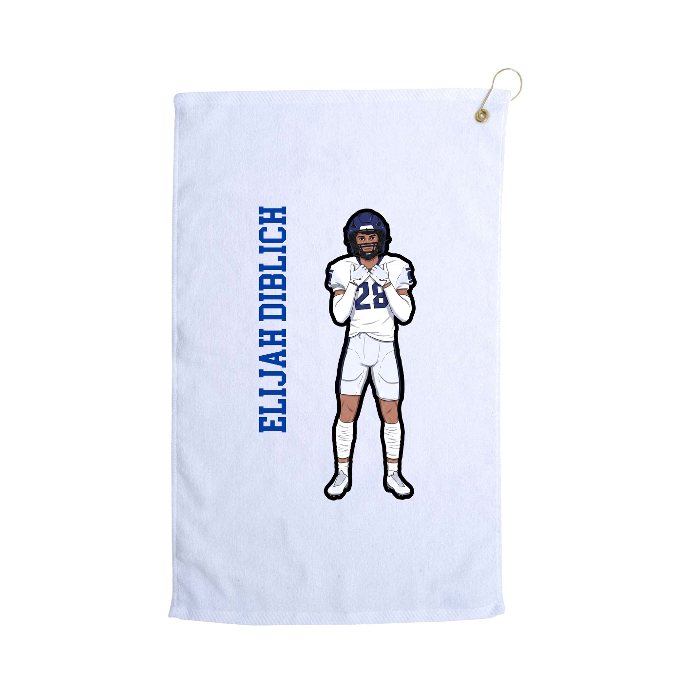 Golf Towel — Name Vertical in White