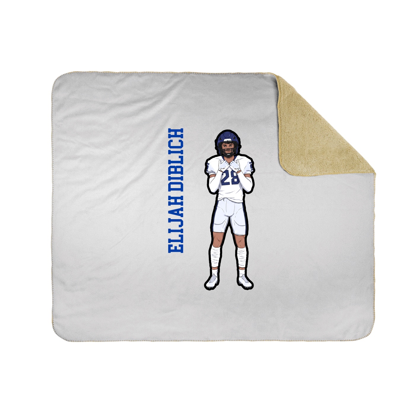 Throw Blanket — Name Vertical in White