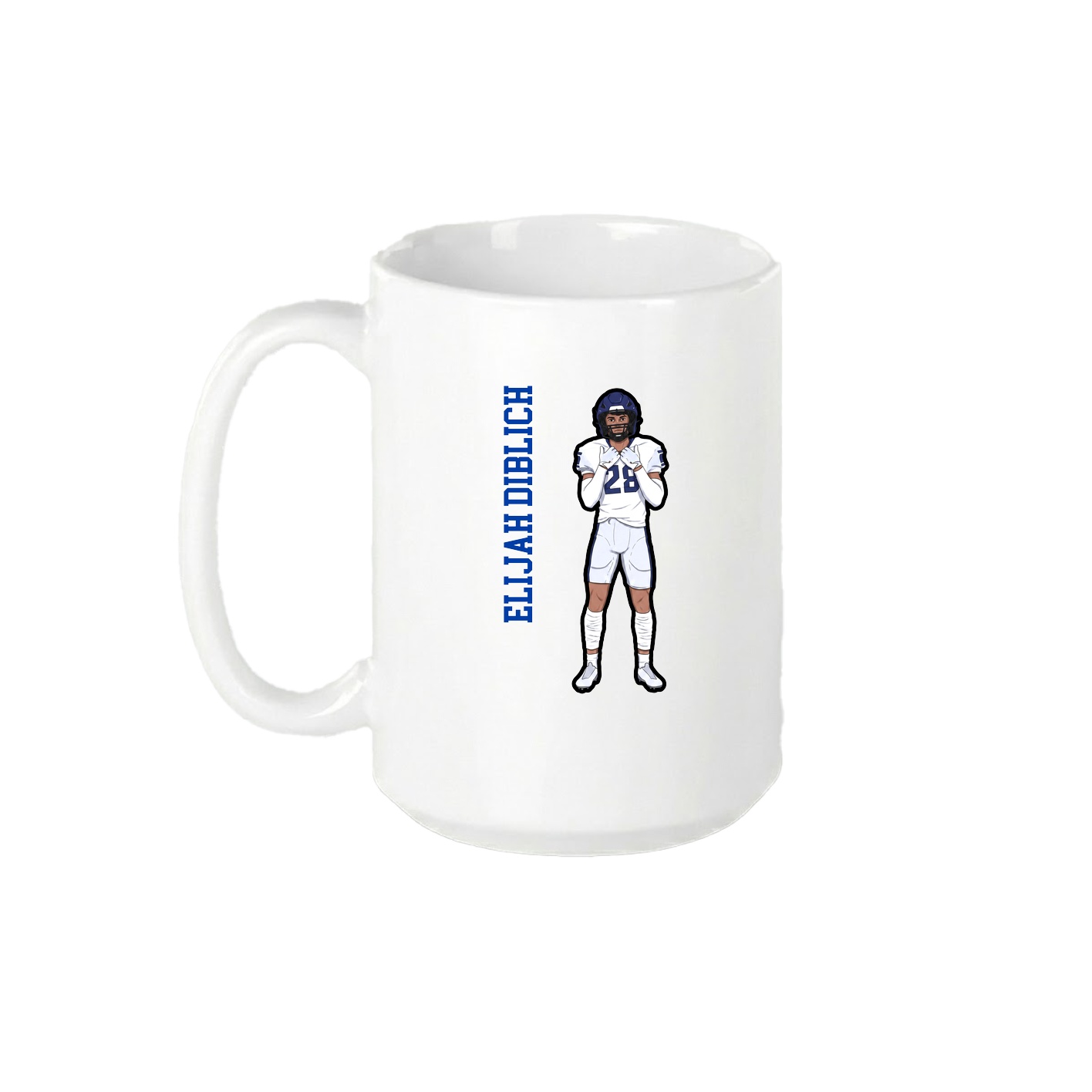 15oz Coffee Mug — Name Vertical in White