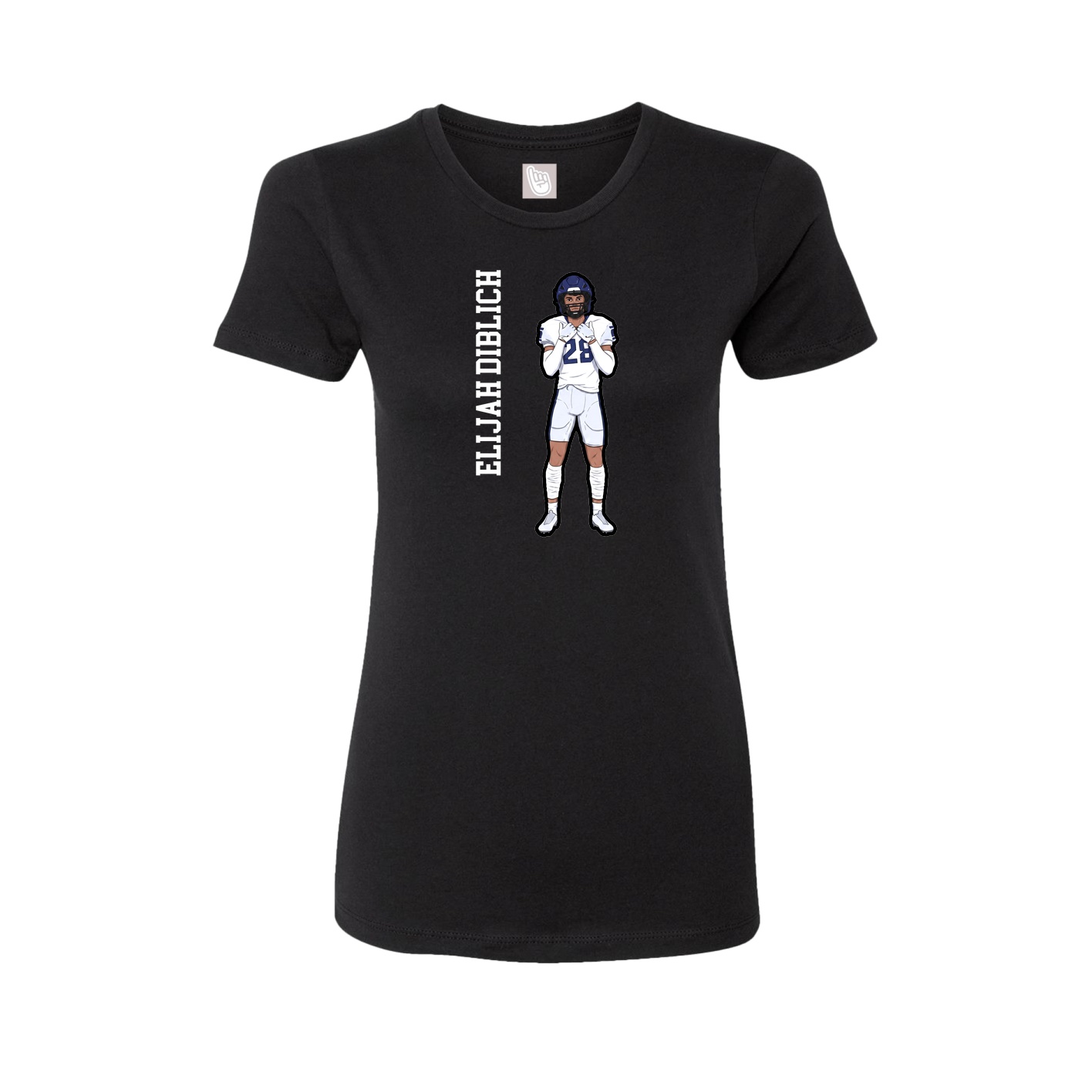 Fitted Women's Tee — Name Vertical in Black