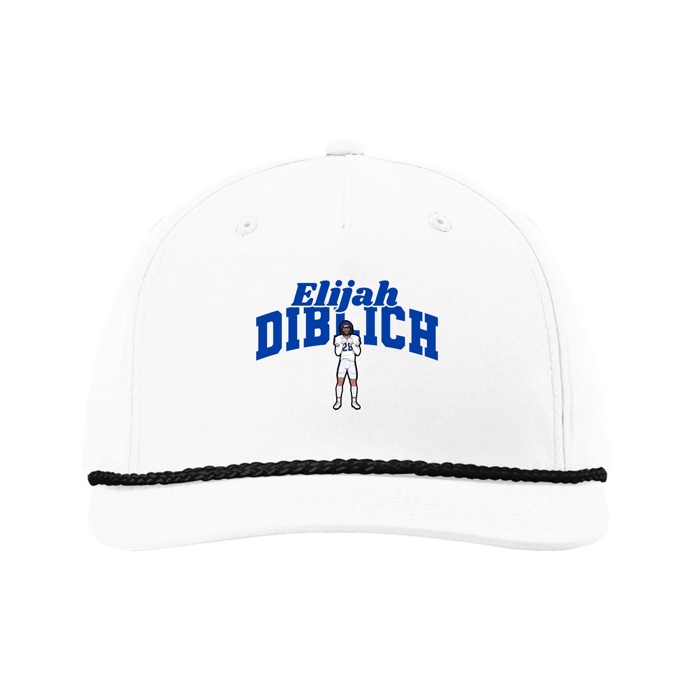 Five-Panel Classic Rope Cap — Signature Arch in White