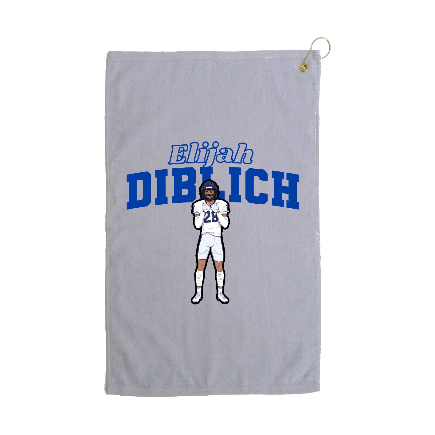 Golf Towel — Name Arch in Grey