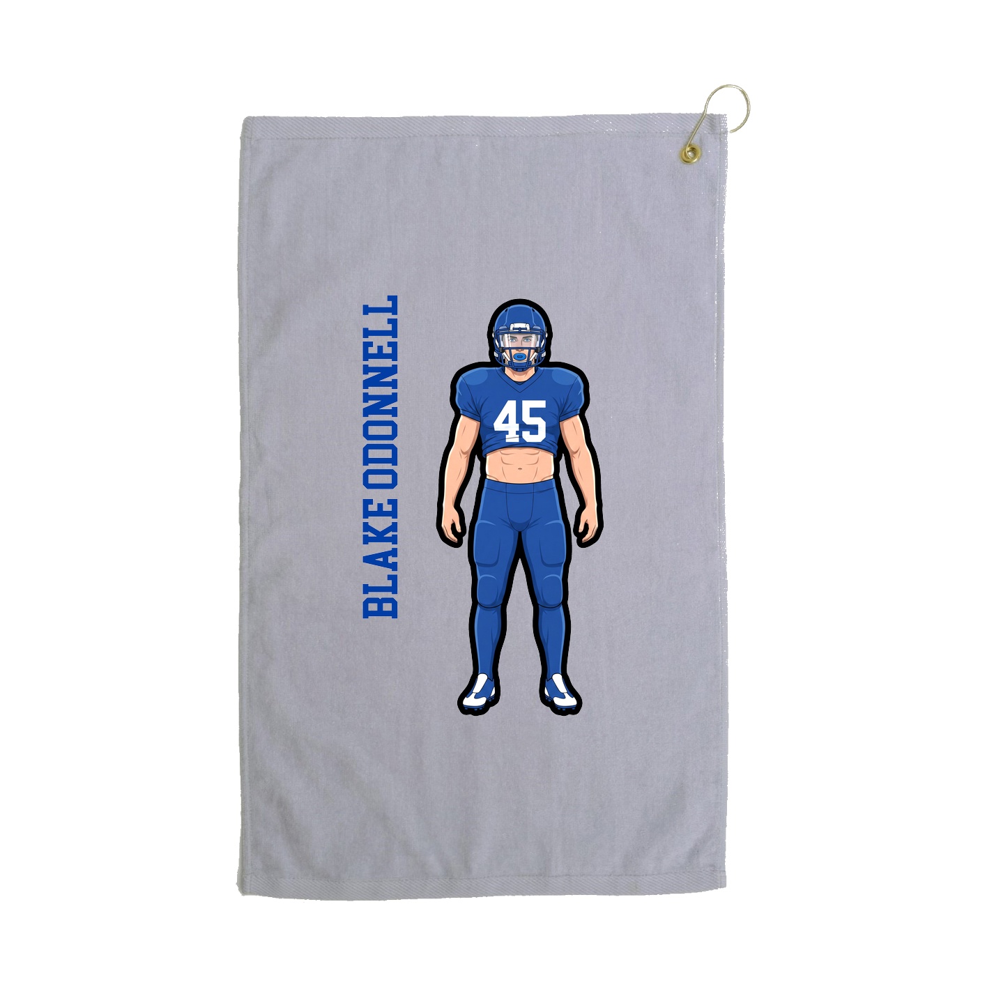Golf Towel — Name Vertical in Grey
