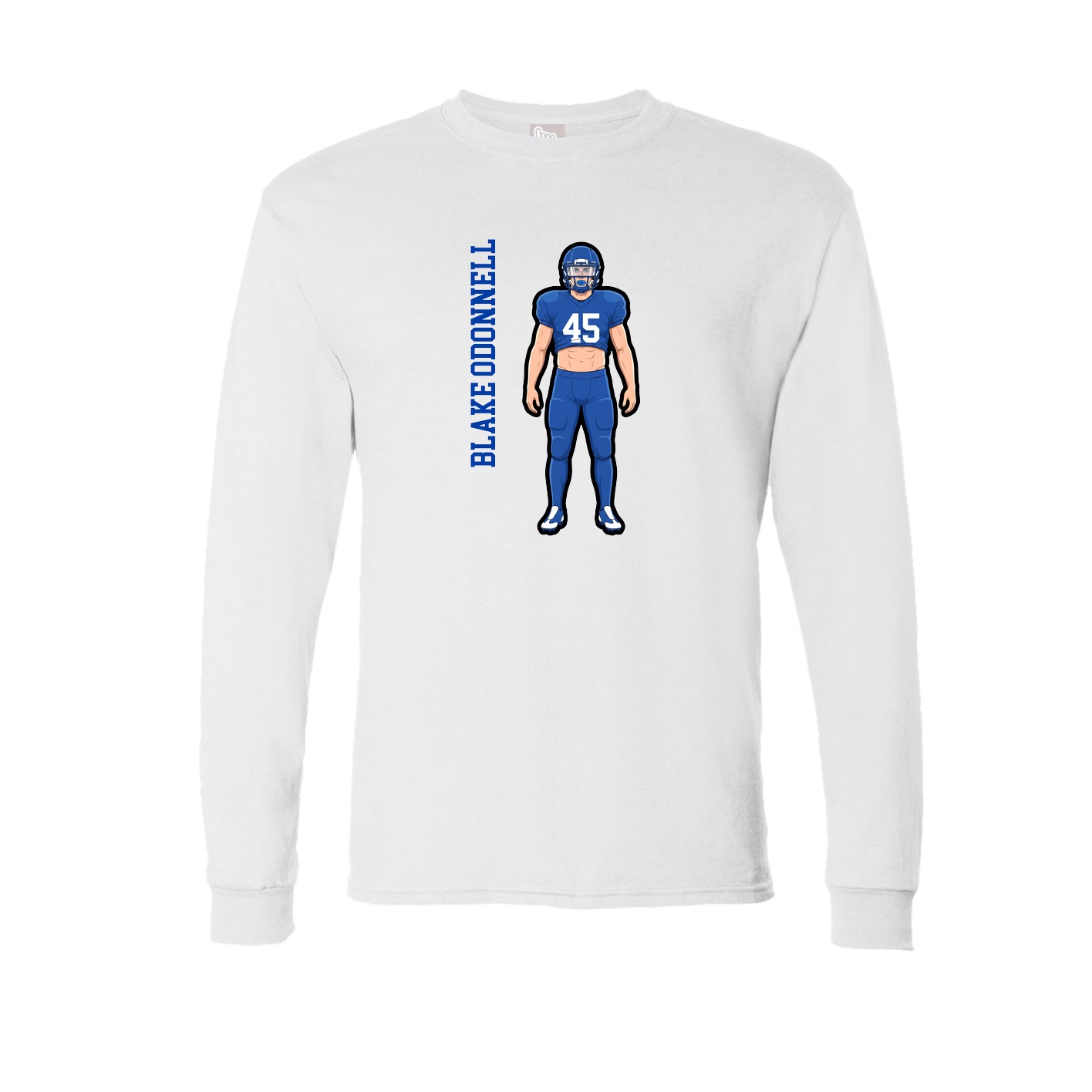 Long Sleeve Tee — Name Vertical in White