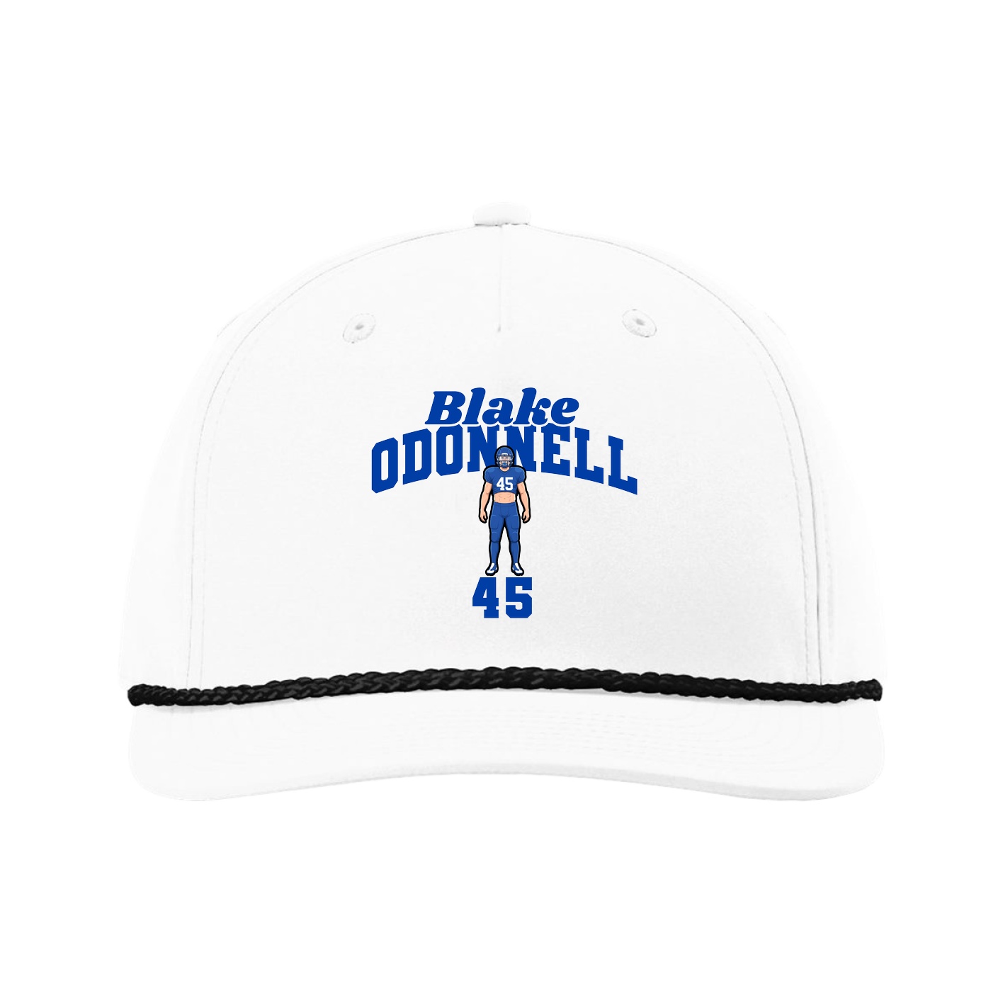 Five-Panel Classic Rope Cap — Signature Arch in White