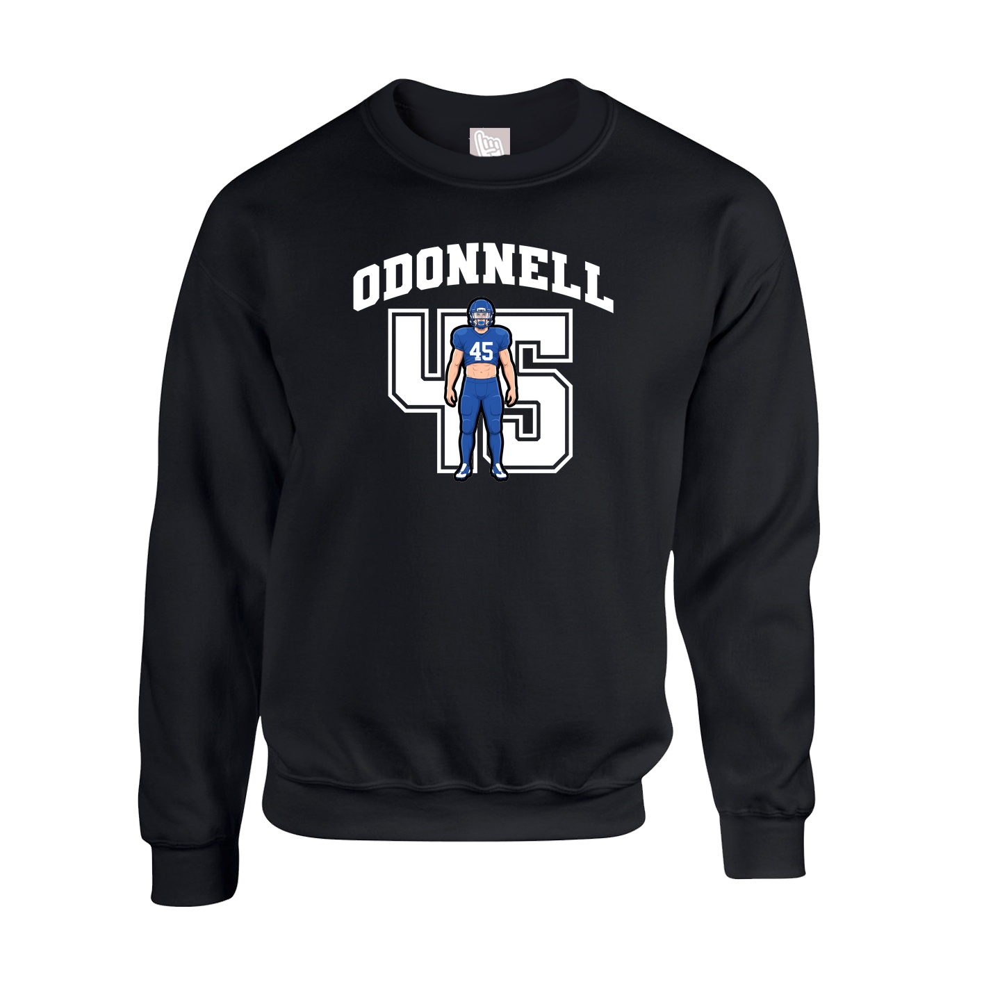 Fleece Crew — Number in Black