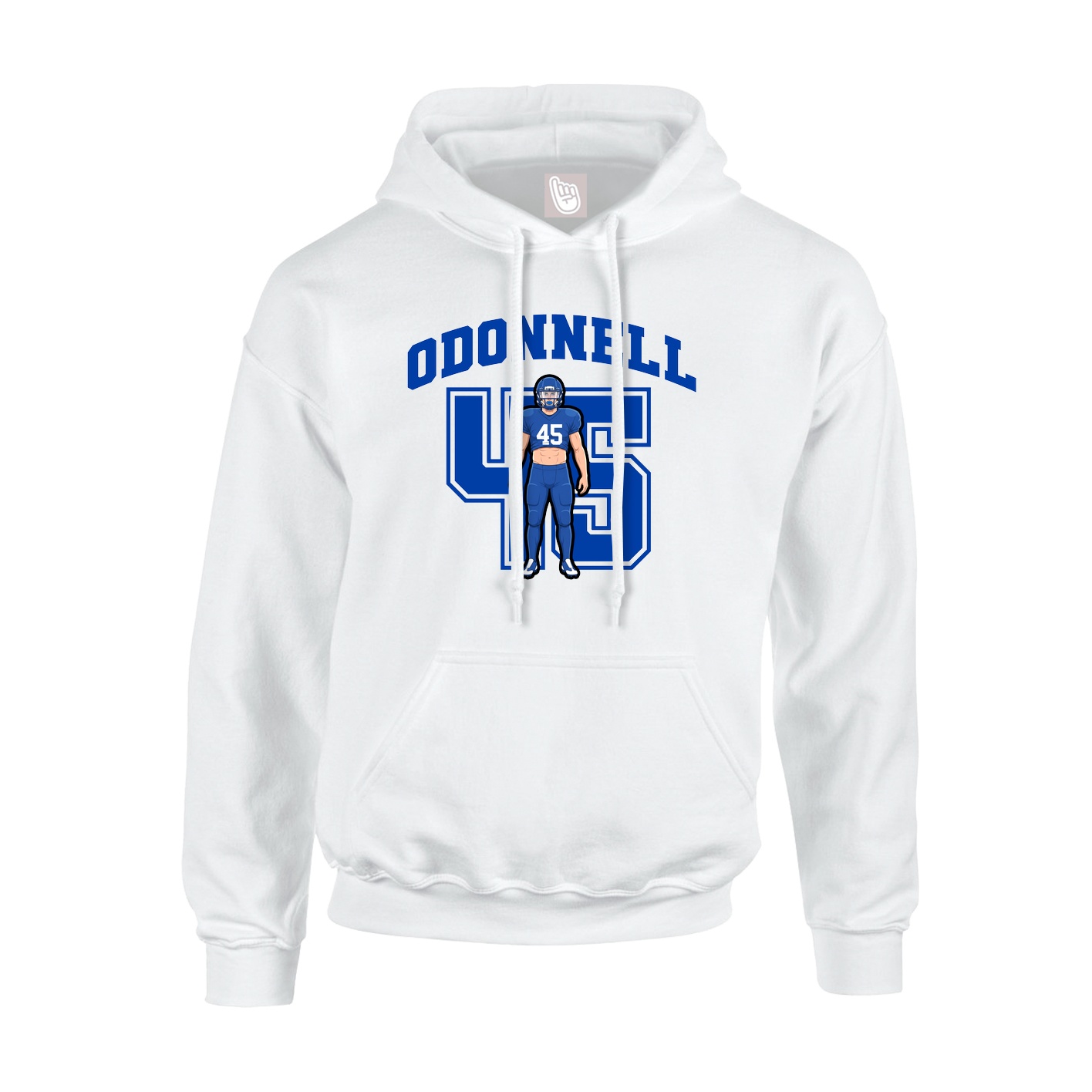 Youth Hoodie — Number in White