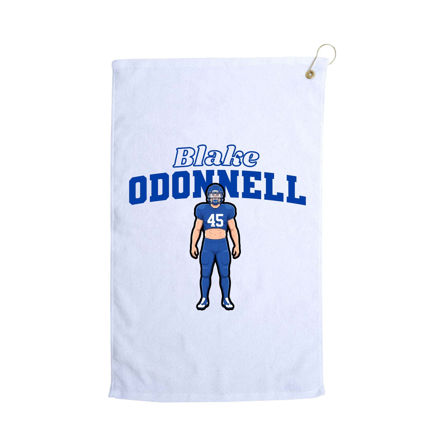 Golf Towel — Name Arch in White