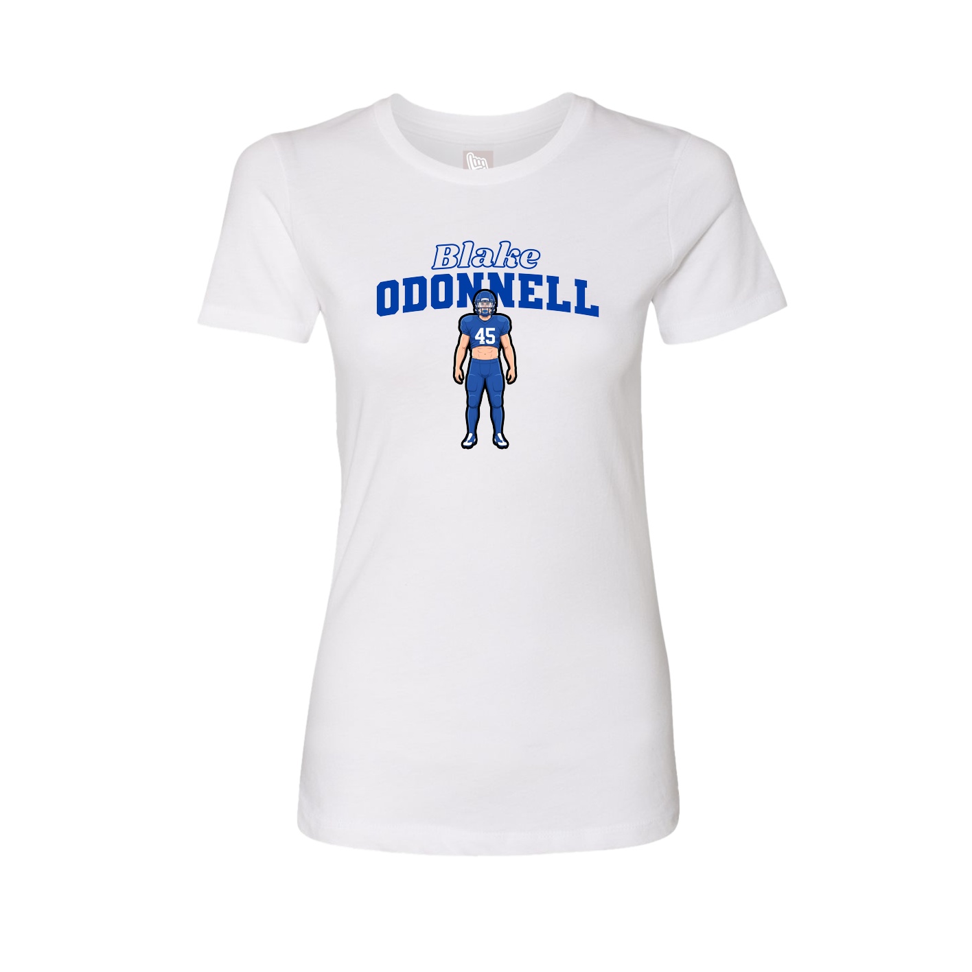 Fitted Women's Tee — Name Arch in White