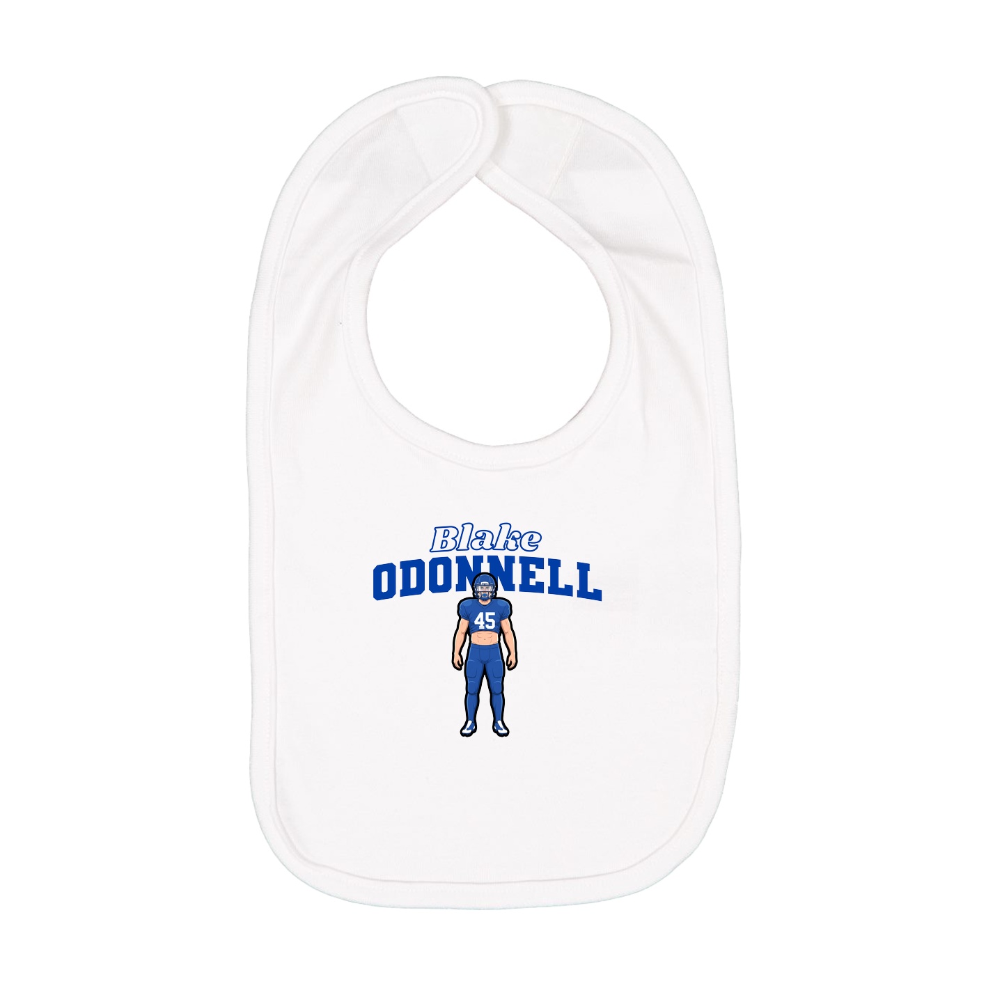 Infant Bib — Name Arch in White