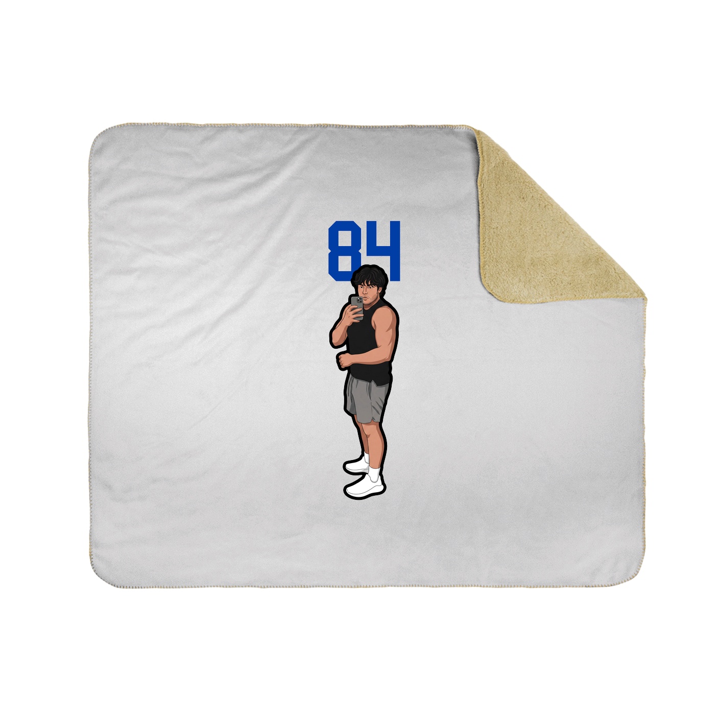 Throw Blanket — Number Top in White