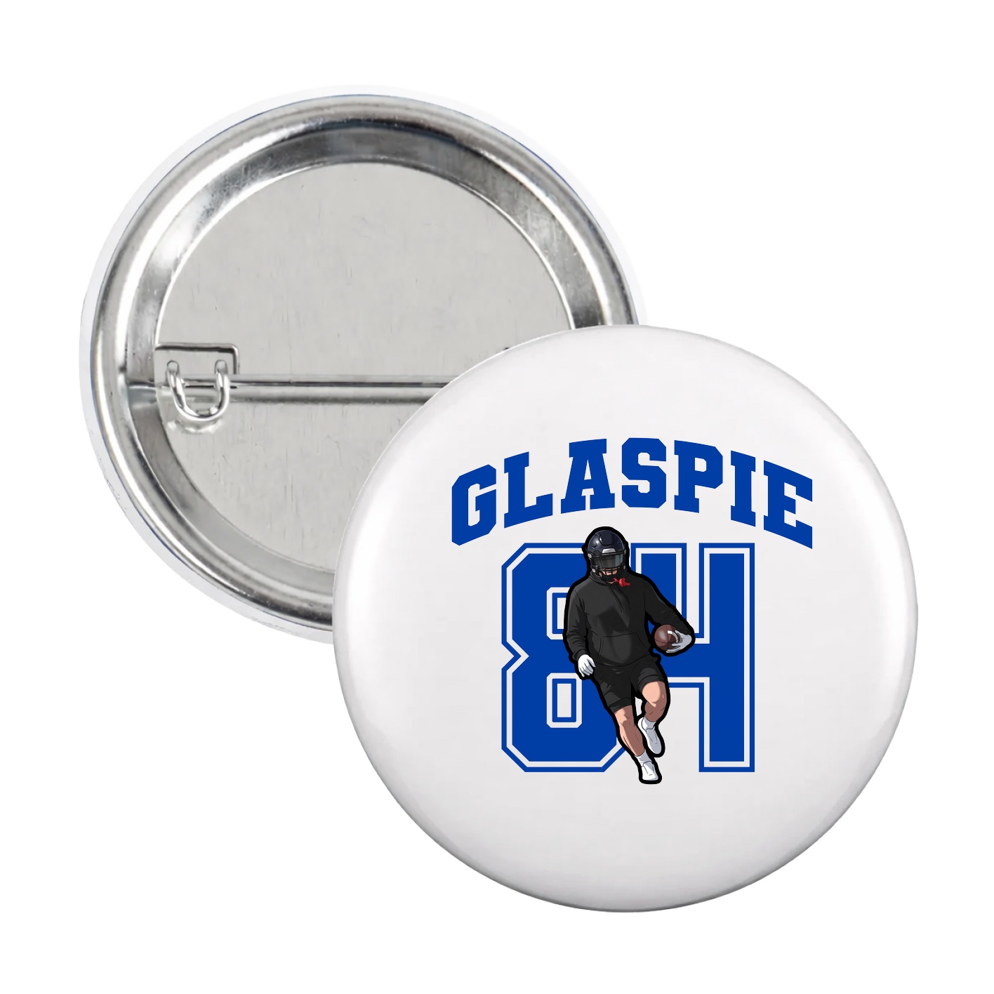 Game Day Button — Number in White
