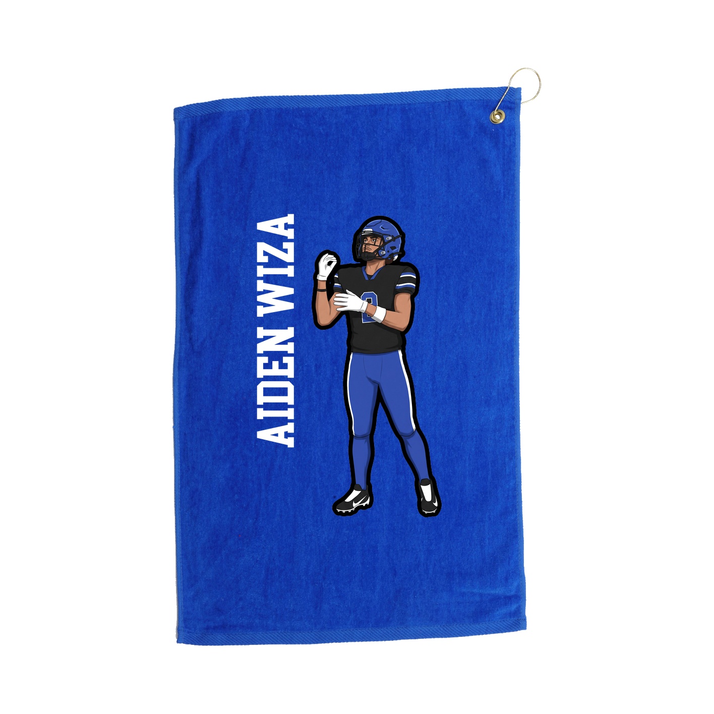 Golf Towel — Name Vertical in Royal