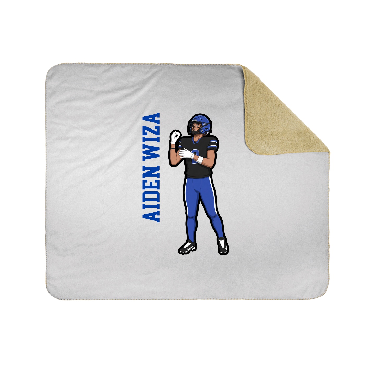 Throw Blanket — Name Vertical in White