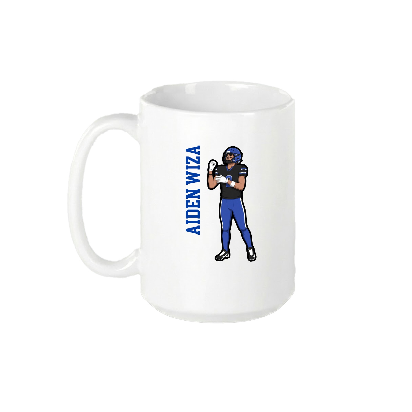 15oz Coffee Mug — Name Vertical in White