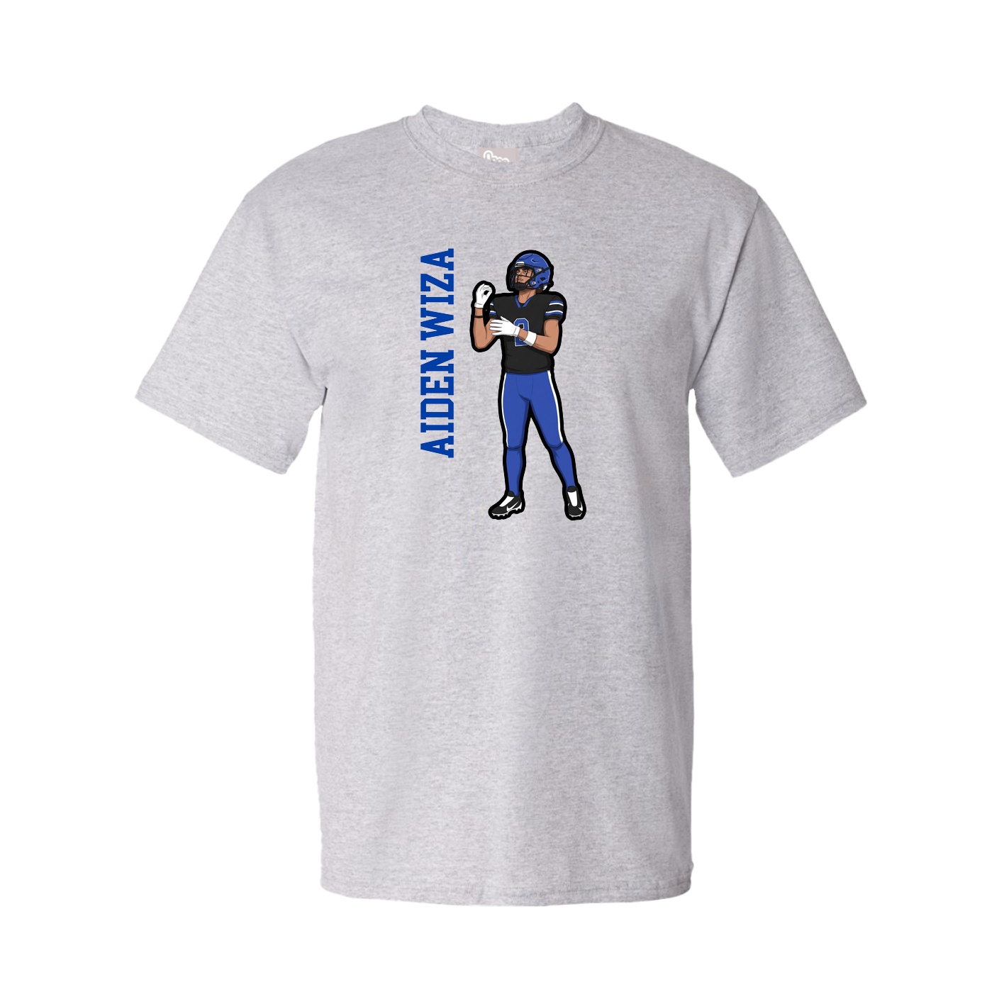 Youth Tee — Name Vertical in Grey