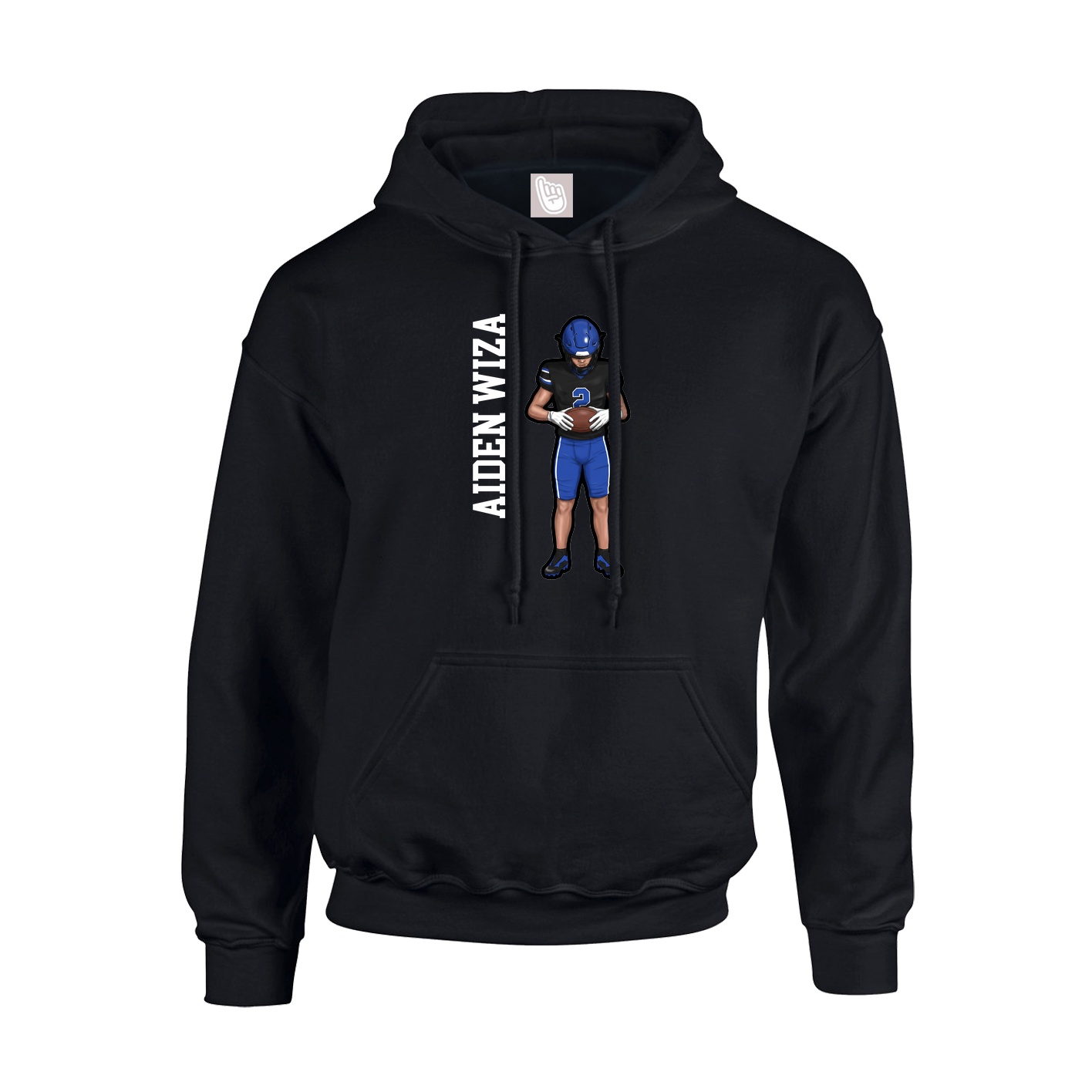 Youth Hoodie — Name Vertical in Black
