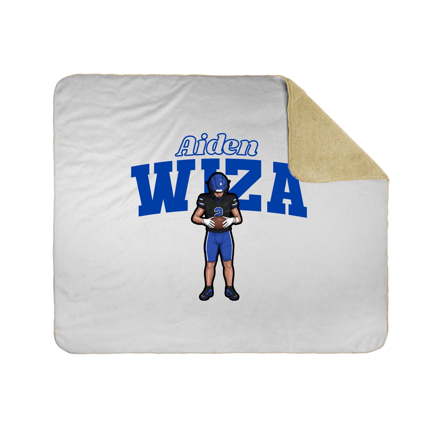 Throw Blanket — Name Arch in White