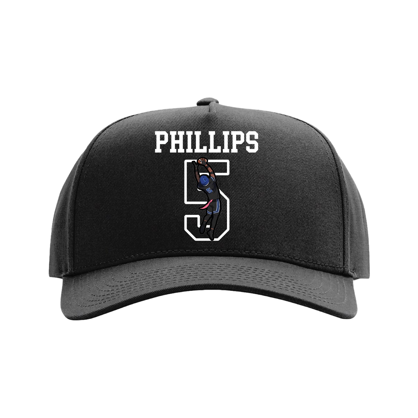 Full Fabric Five-Panel Champ Cap — Shirsey in Black