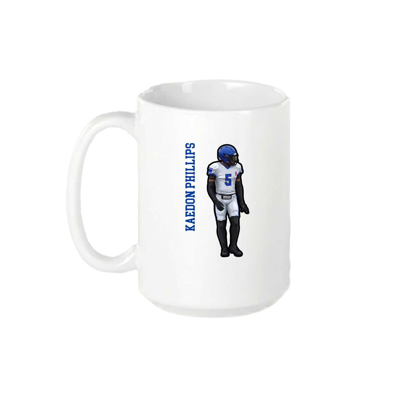 15oz Coffee Mug — Name Vertical in White