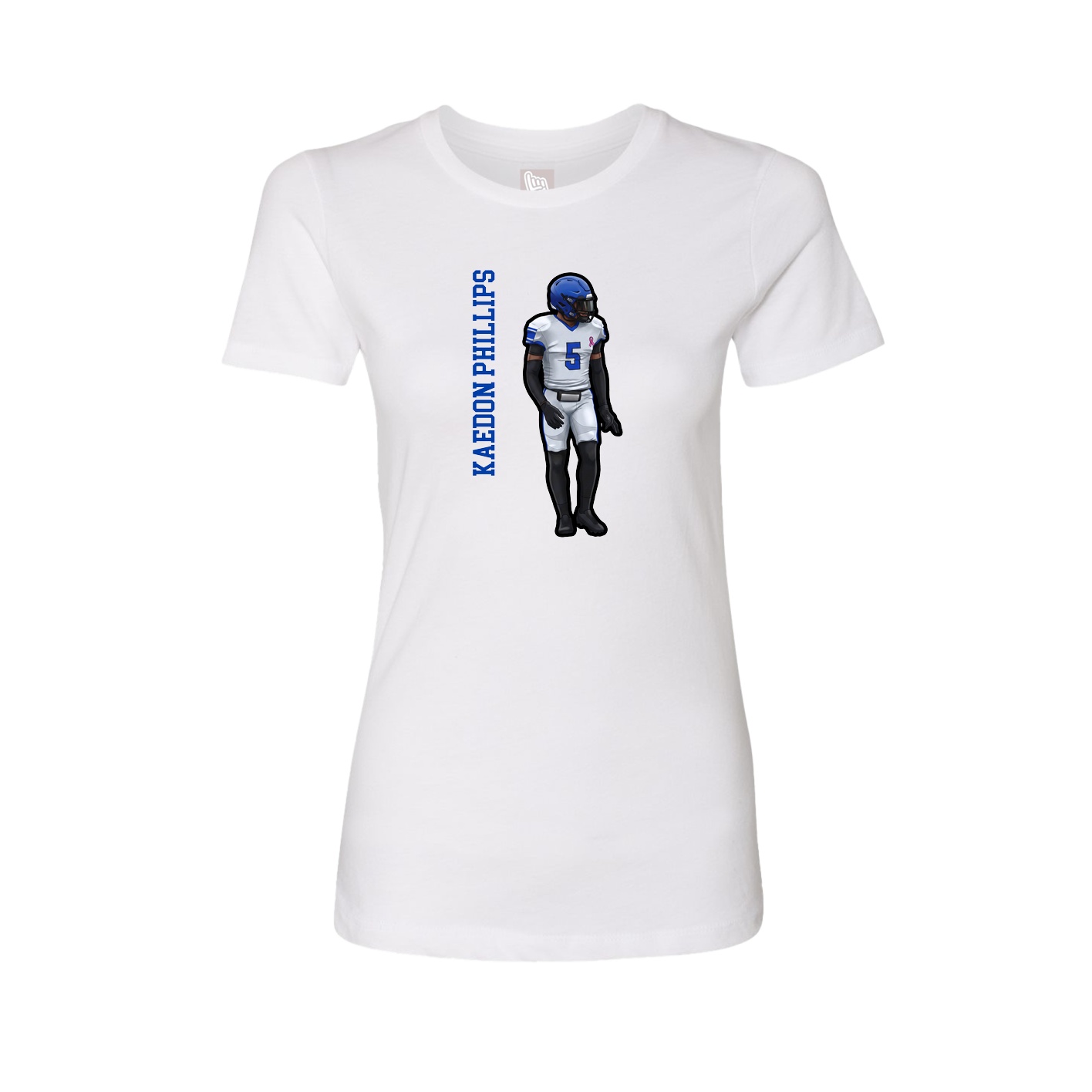 Fitted Women's Tee — Name Vertical in White