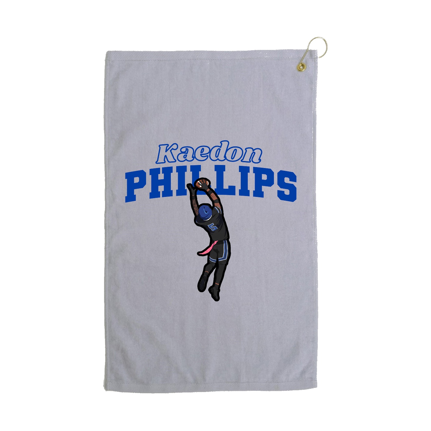 Golf Towel — Name Arch in Grey