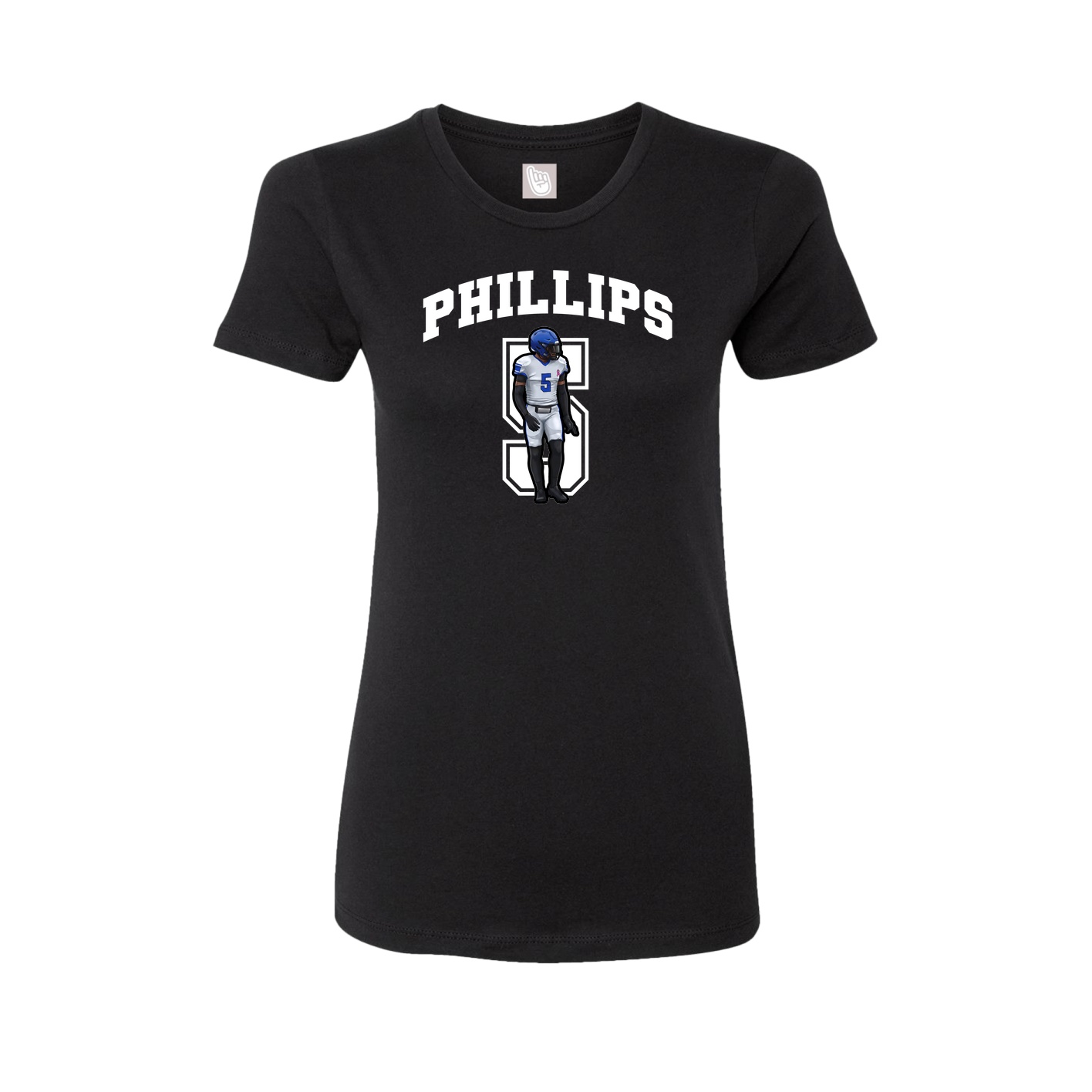 Fitted Women's Tee — Number in Black