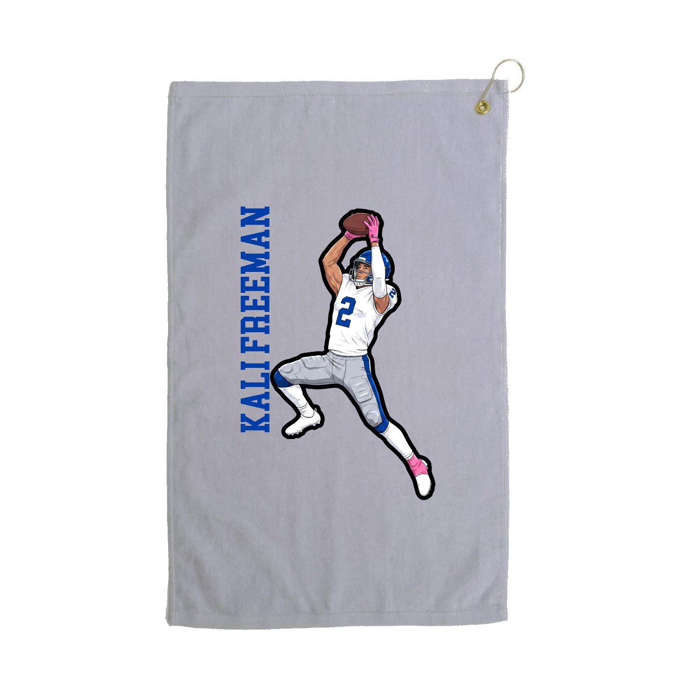 Golf Towel — Name Vertical in Grey