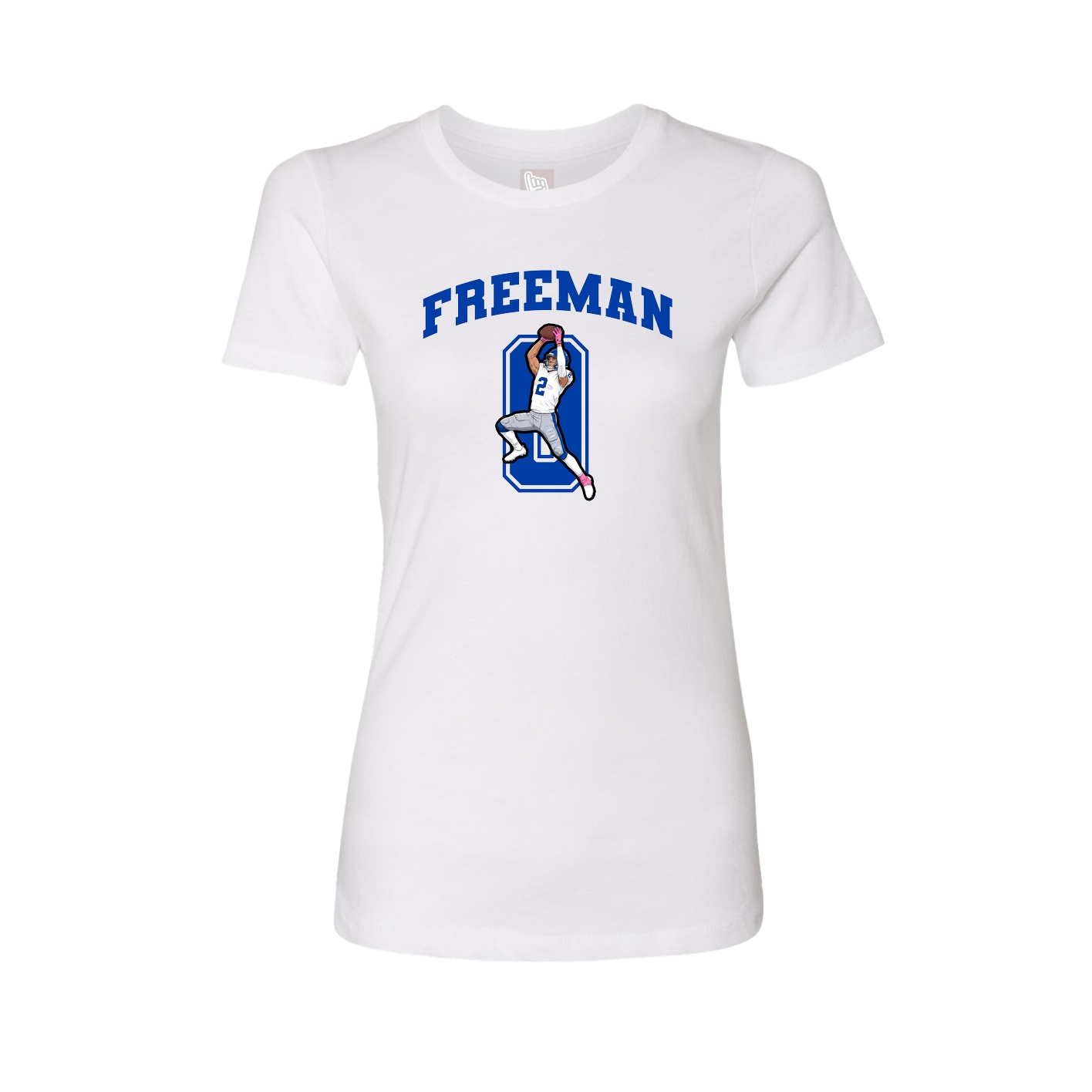 Fitted Women's Tee — Number in White