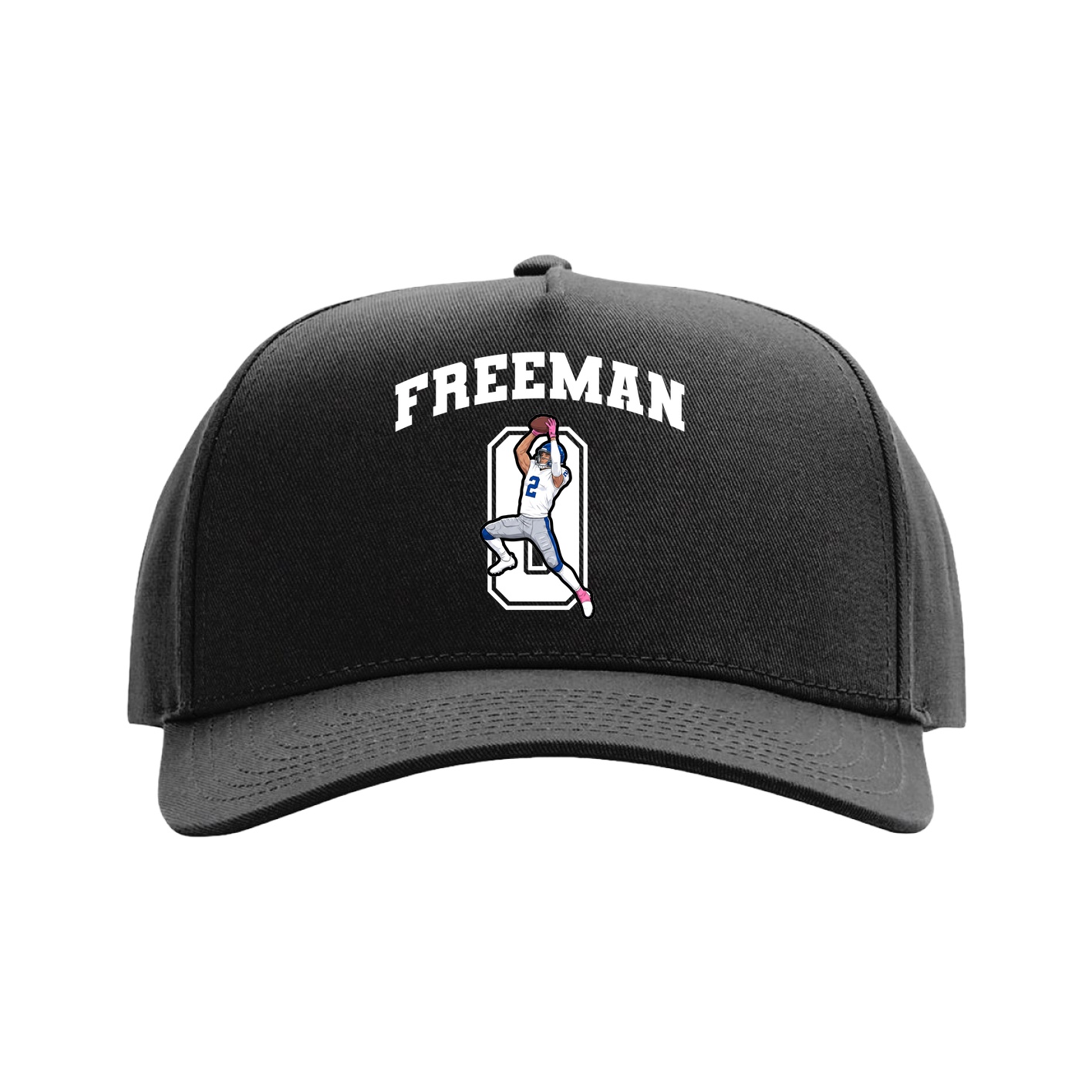 Full Fabric Five-Panel Champ Cap — Number in Black
