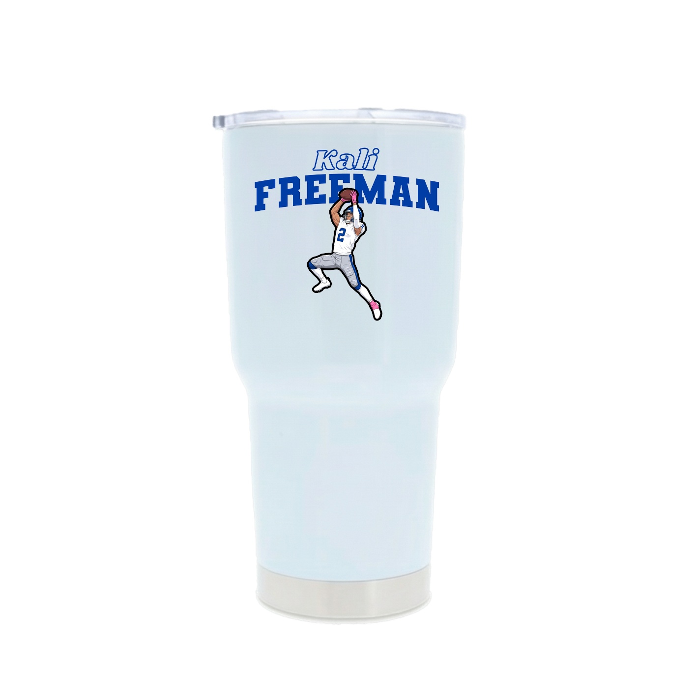 30oz Stainless Steel Tumbler — Name Arch in White