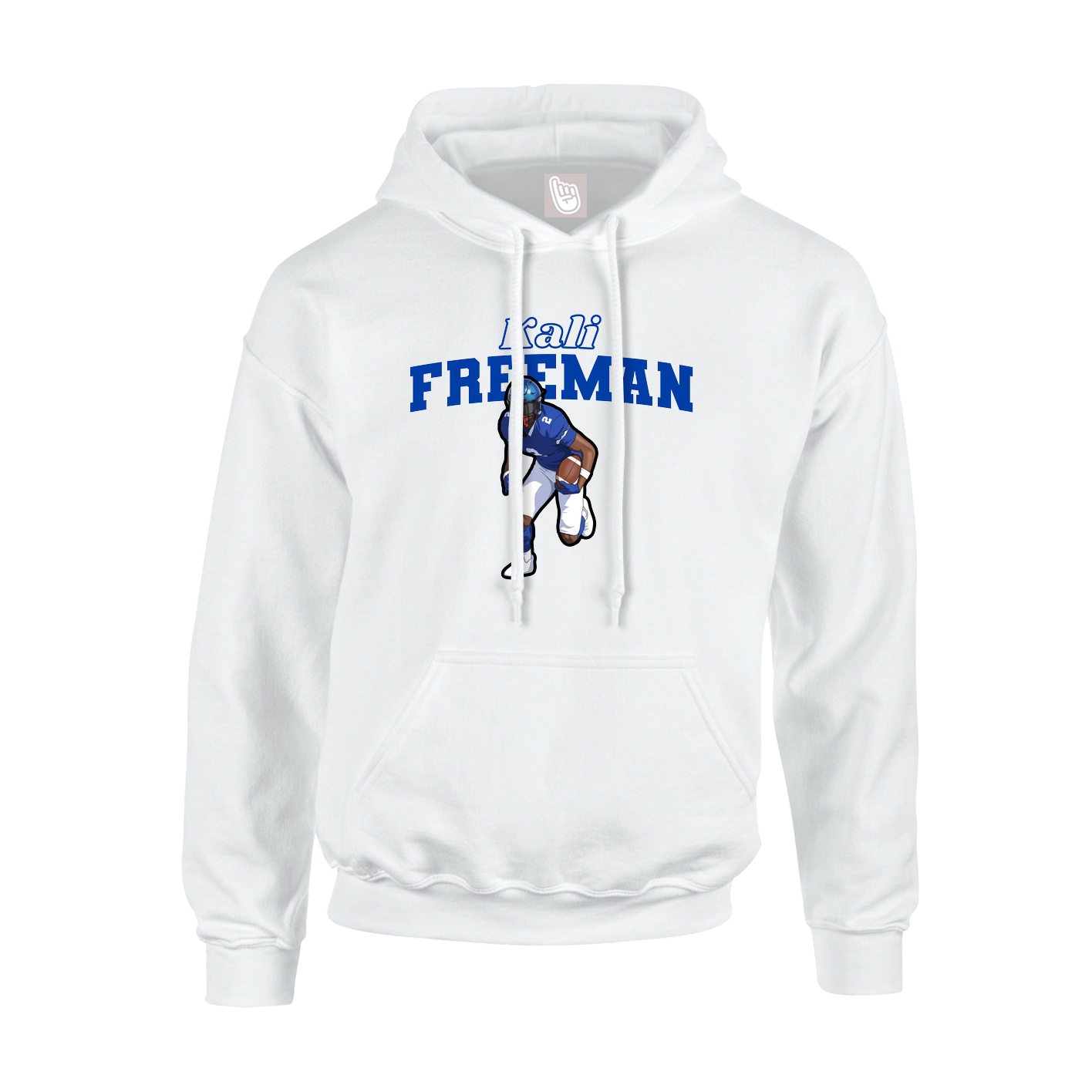 Youth Hoodie — Name Arch in White