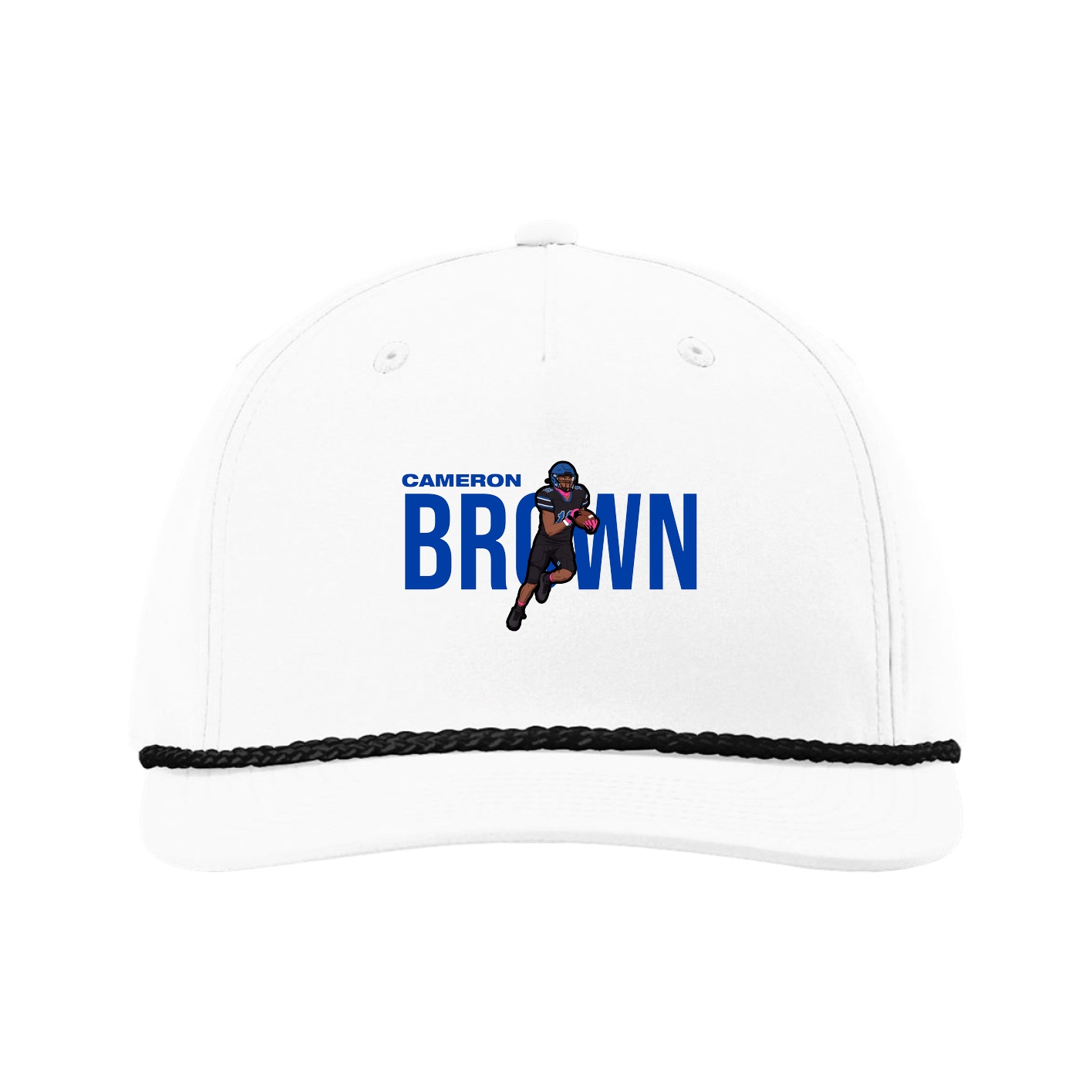 Five-Panel Classic Rope Cap — Player Name in White