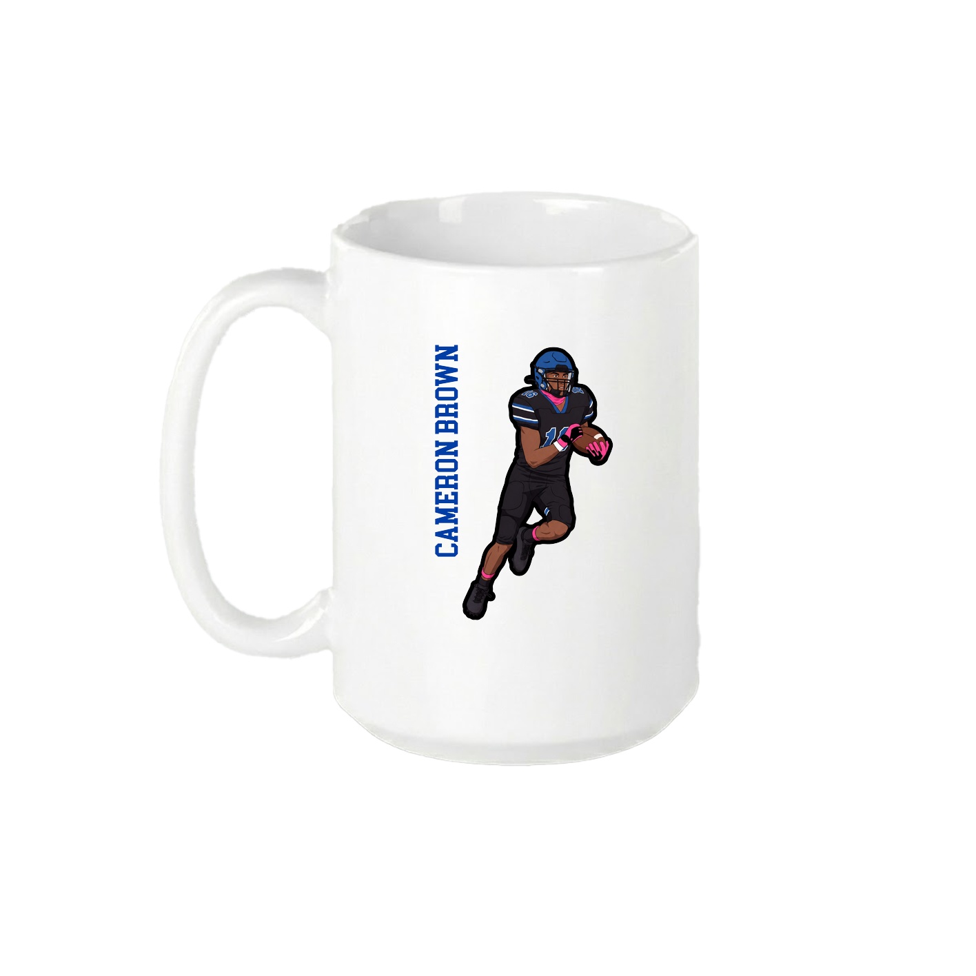 15oz Coffee Mug — Name Vertical in White