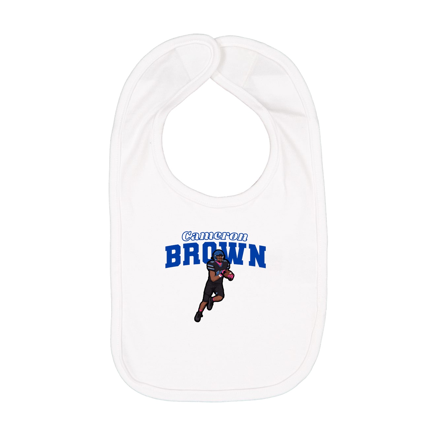 Infant Bib — Name Arch in White