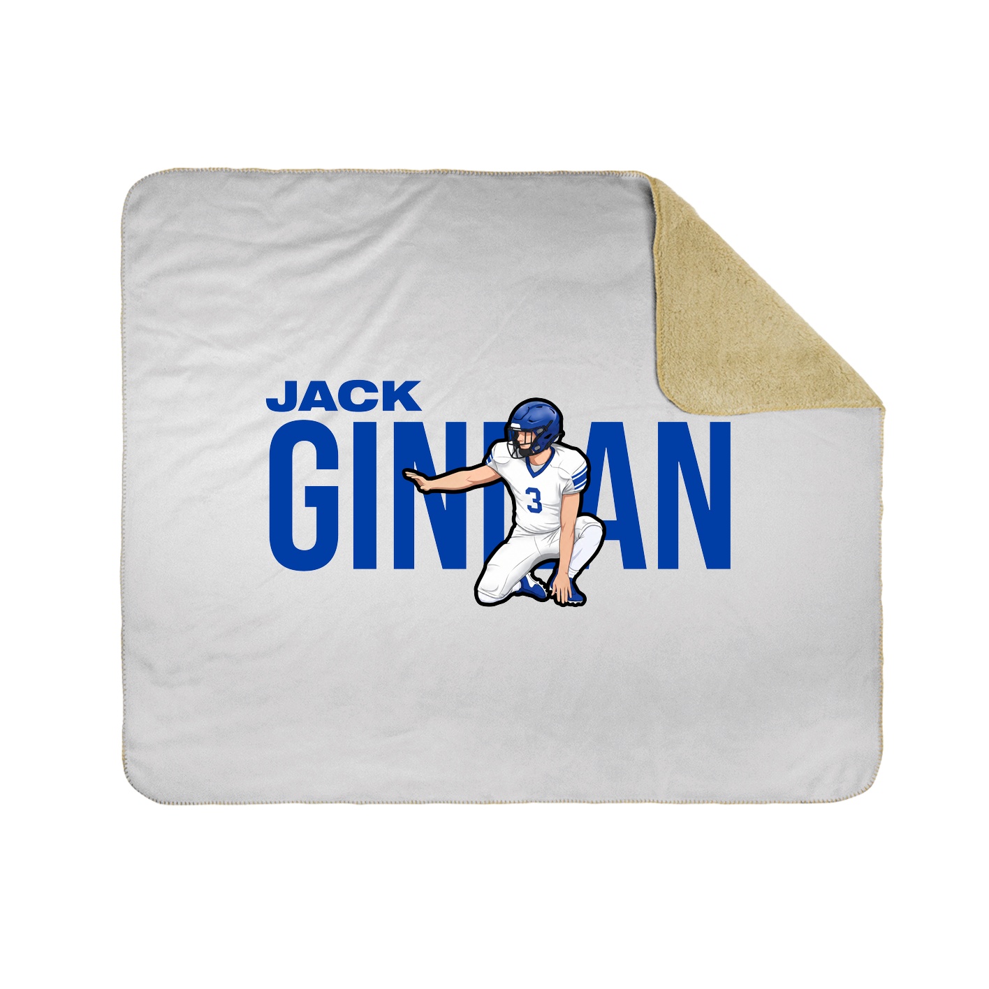 Throw Blanket — Player Name in White