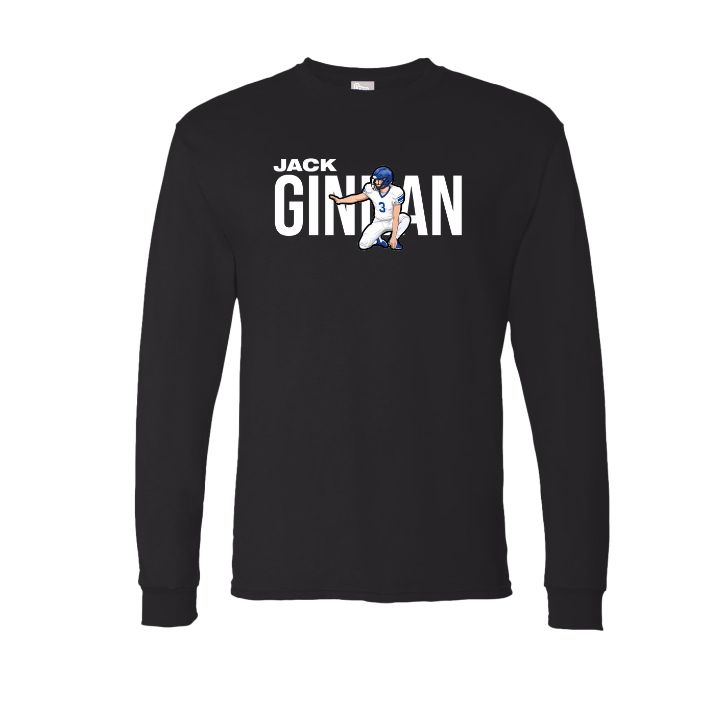 Long Sleeve Tee — Player Name in Black