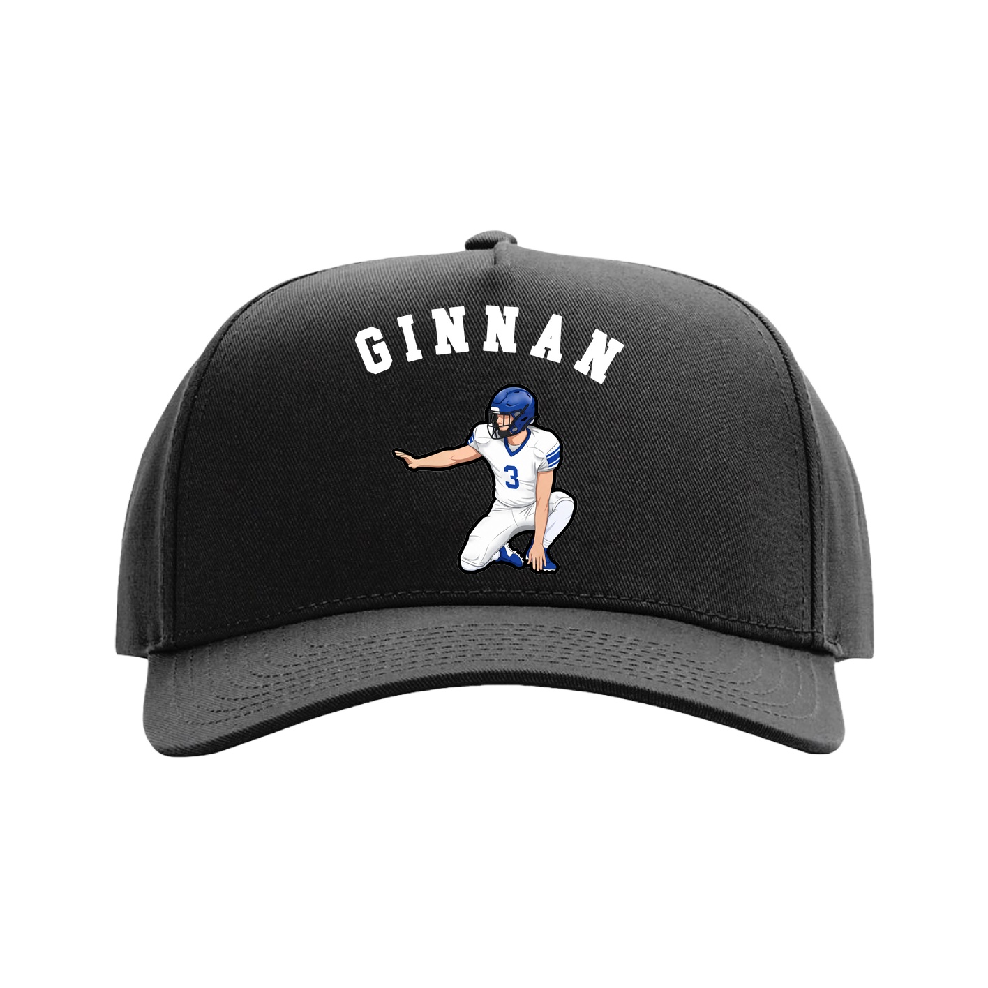 Full Fabric Five-Panel Champ Cap — Shirsey Arch in Black