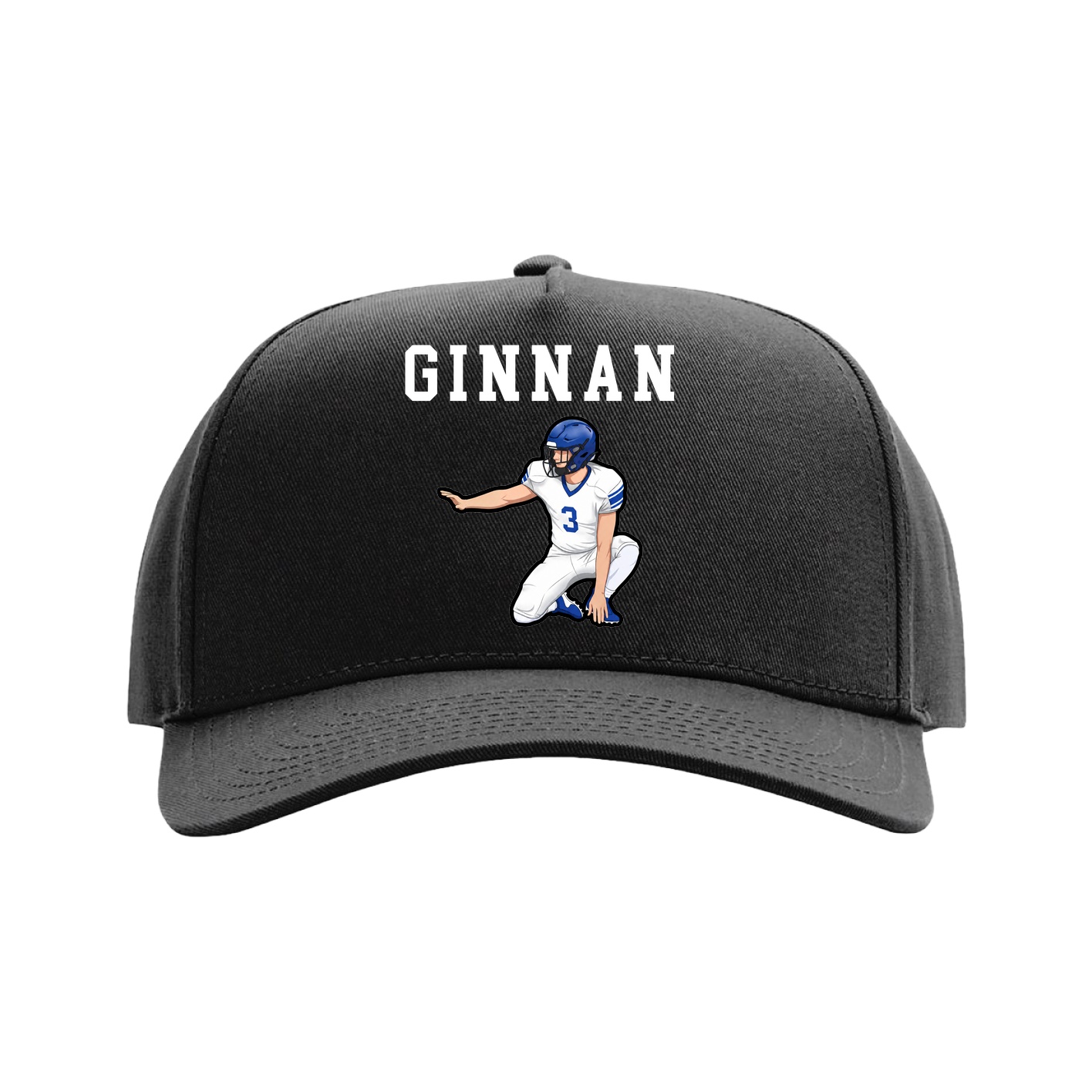 Full Fabric Five-Panel Champ Cap — Shirsey in Black