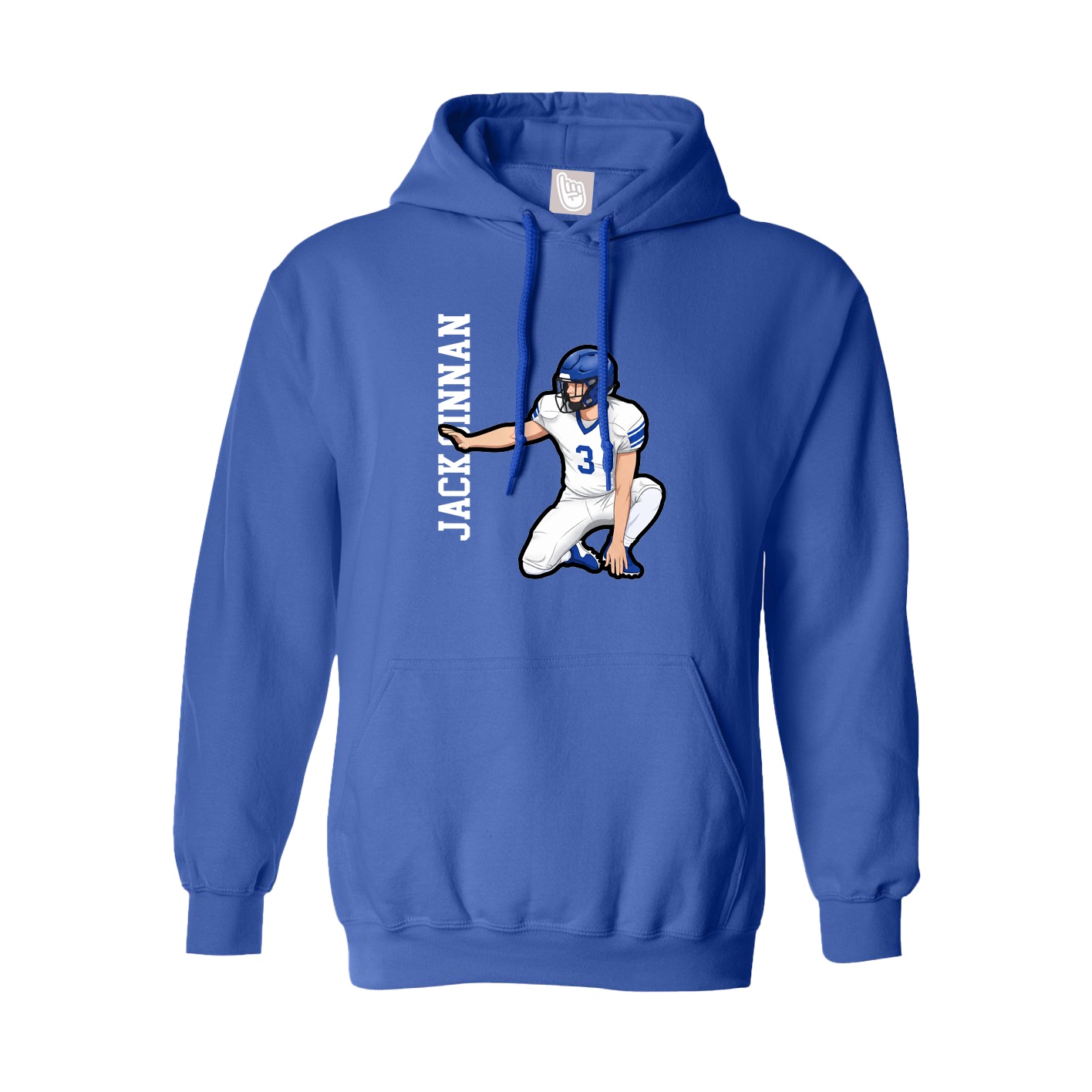 Hoodie — Name Vertical in Royal