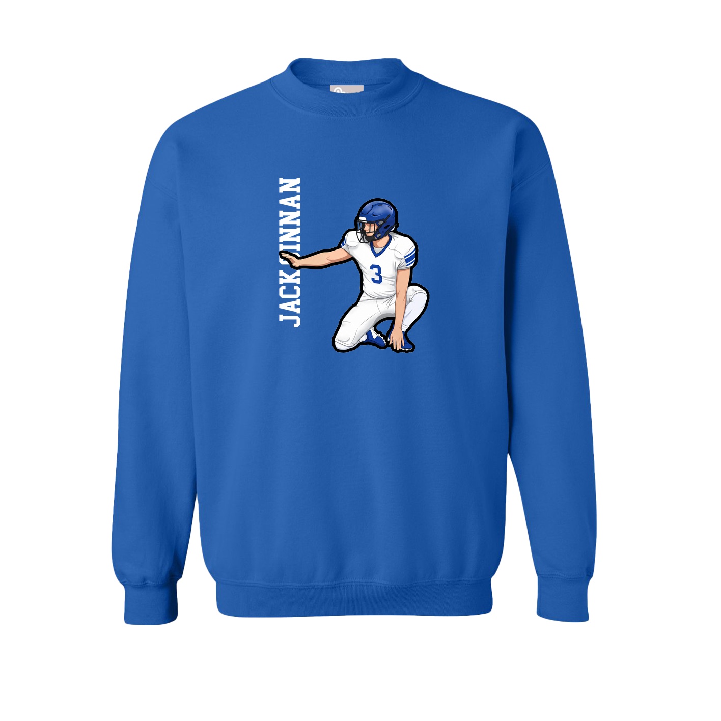 Fleece Crew — Name Vertical in Royal
