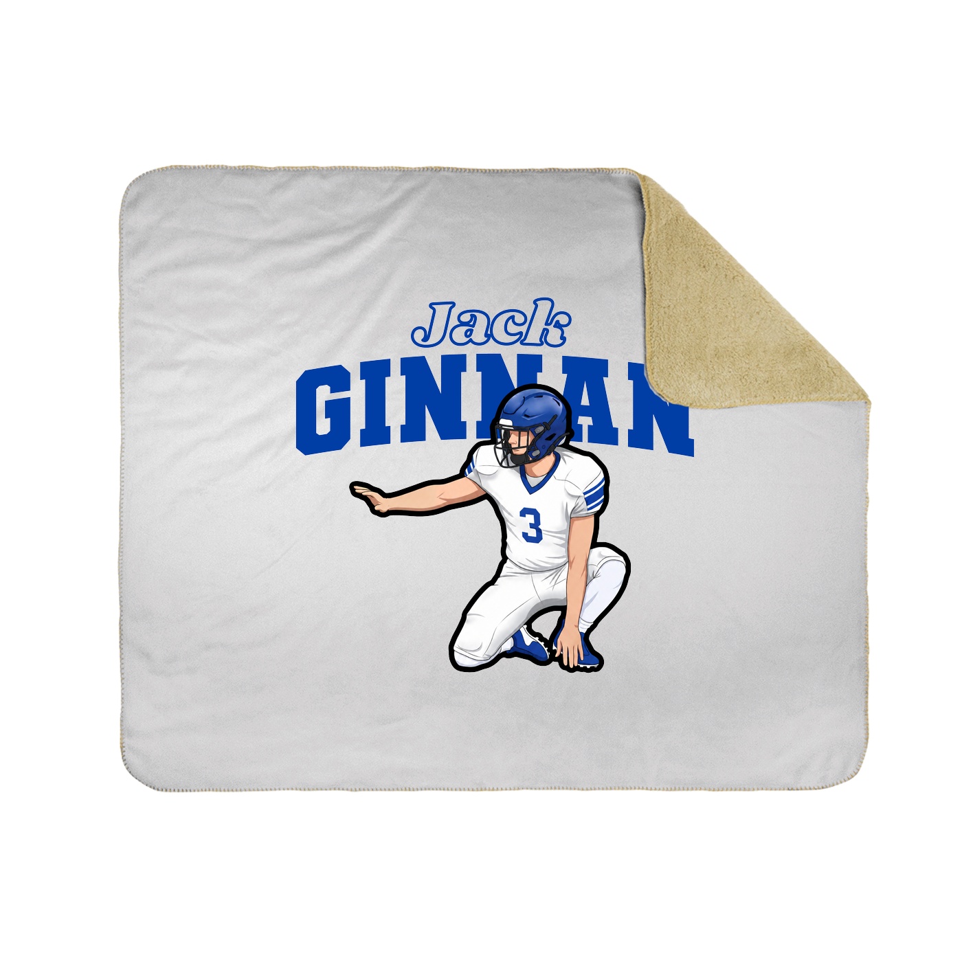 Throw Blanket — Name Arch in White