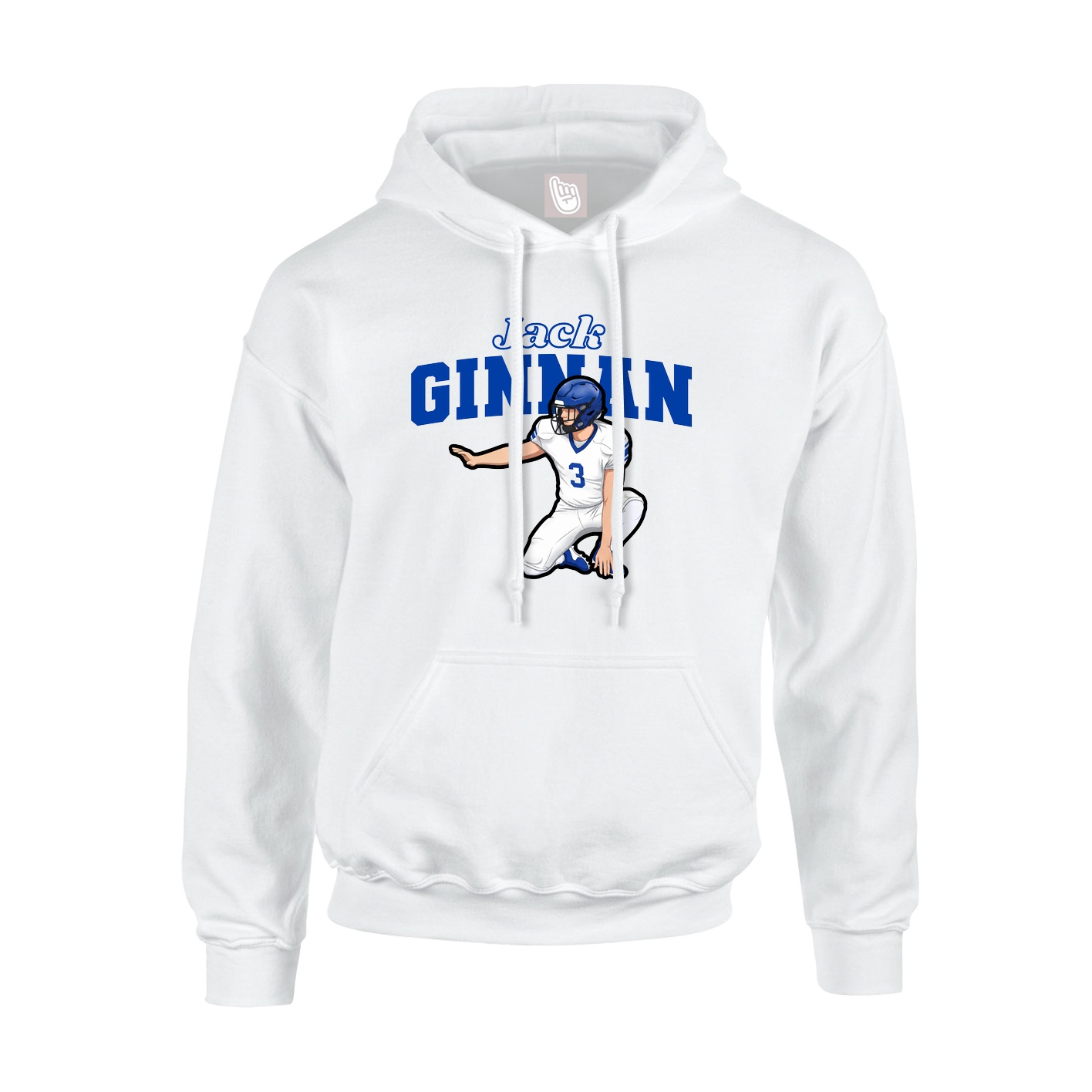 Hoodie — Name Arch in White