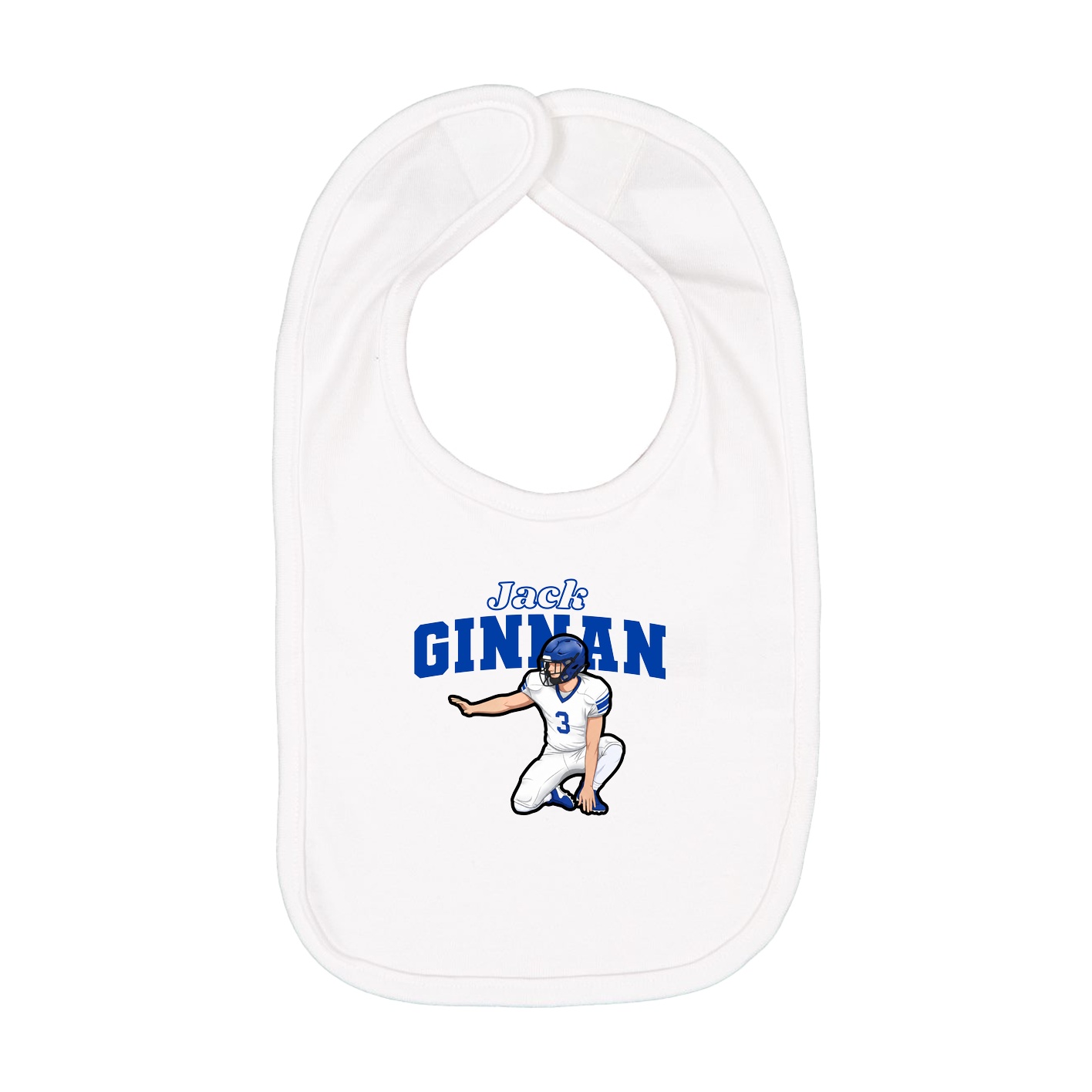 Infant Bib — Name Arch in White