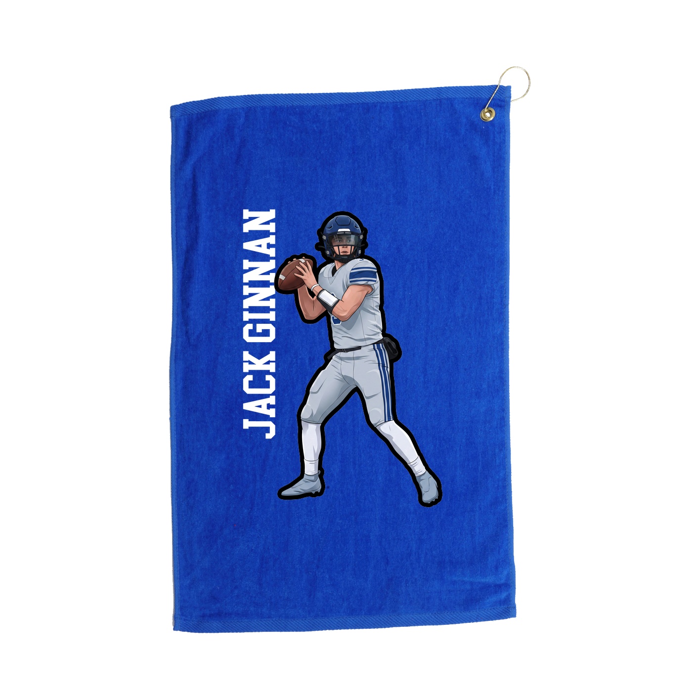 Golf Towel — Name Vertical in Royal