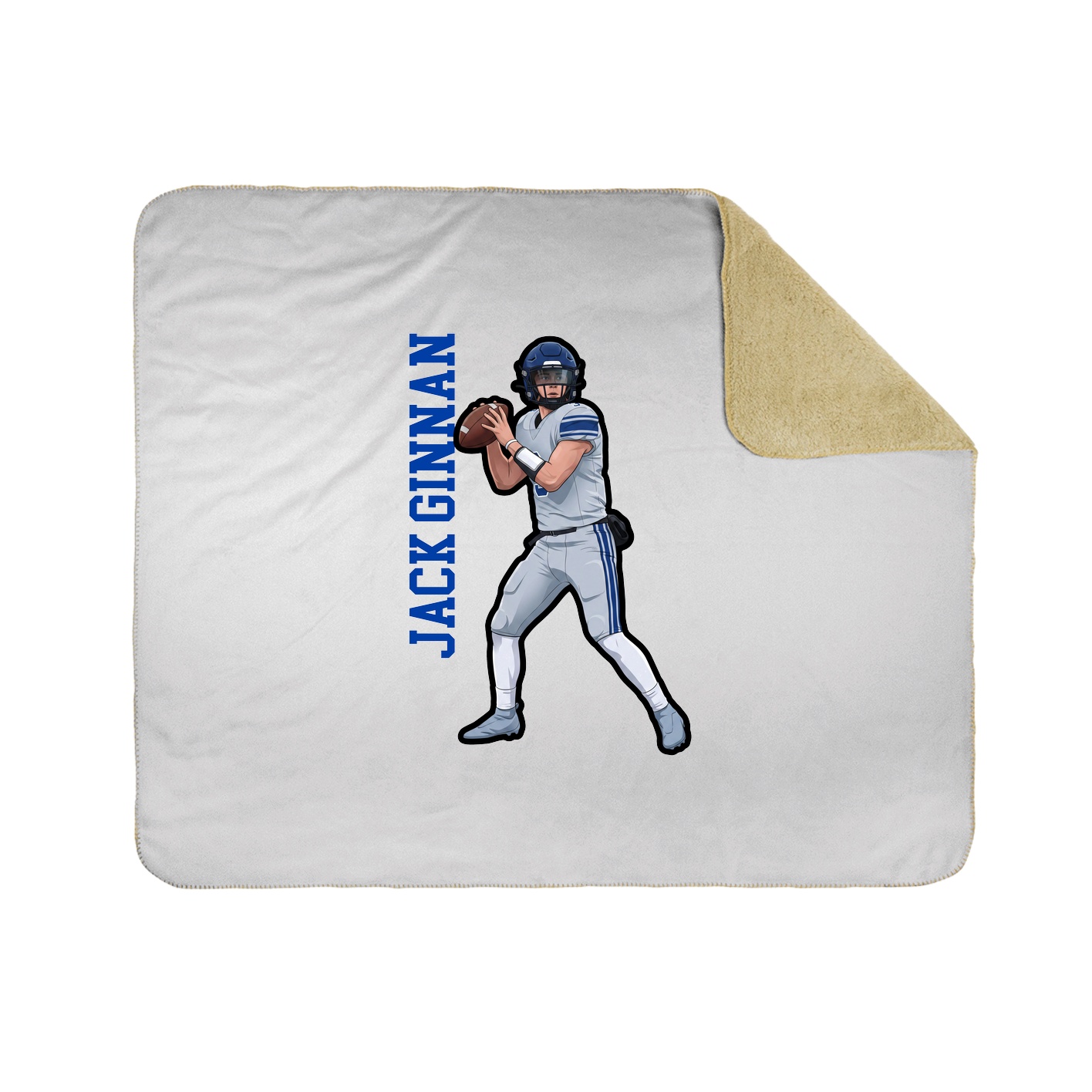 Throw Blanket — Name Vertical in White
