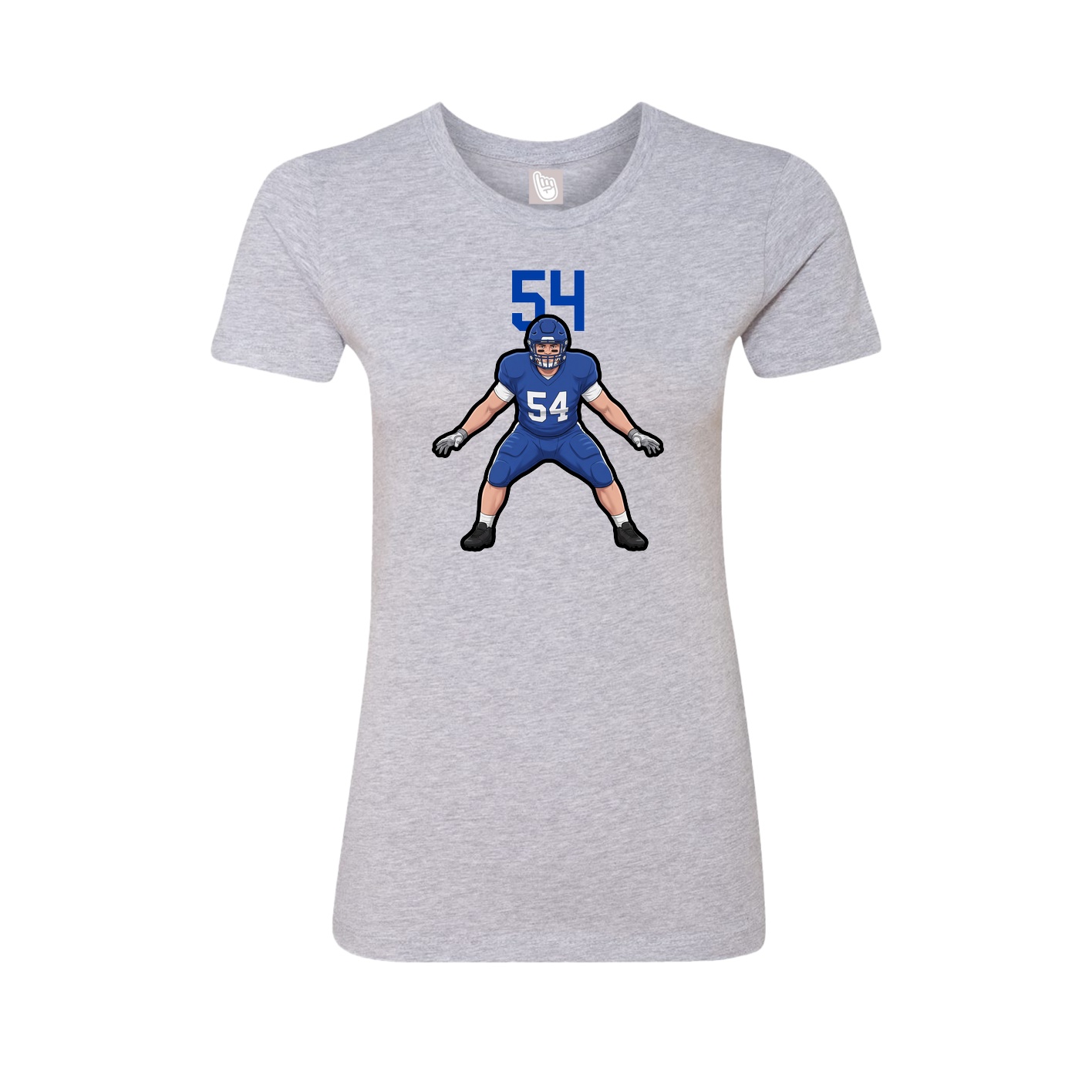Fitted Women's Tee — Number Top in Grey