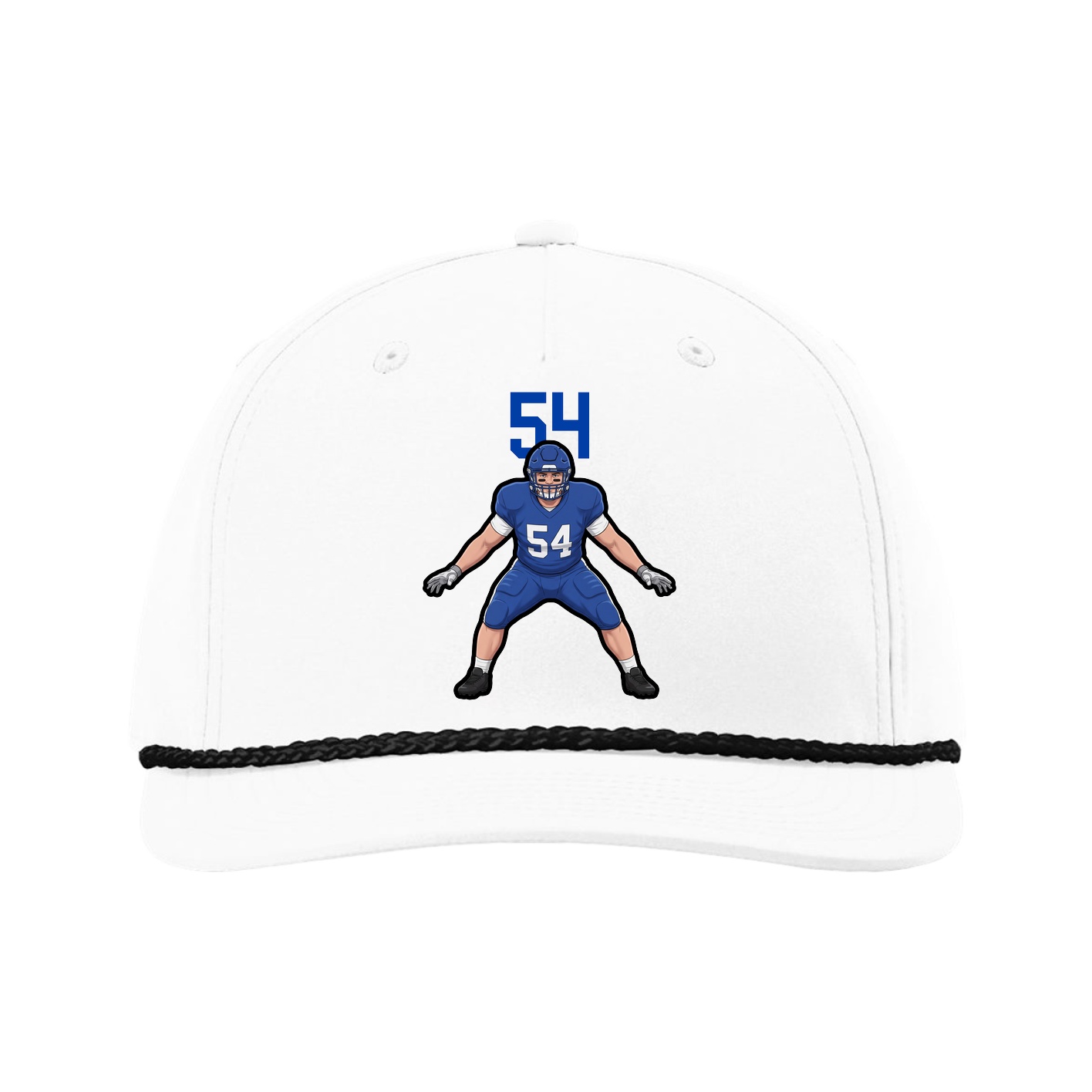 Five-Panel Classic Rope Cap — Number Top in White