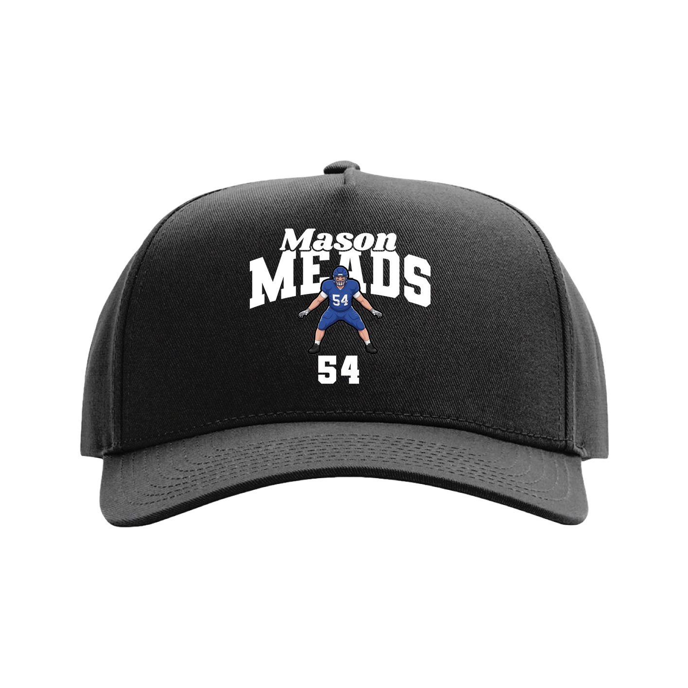 Full Fabric Five-Panel Champ Cap — Signature Arch in Black